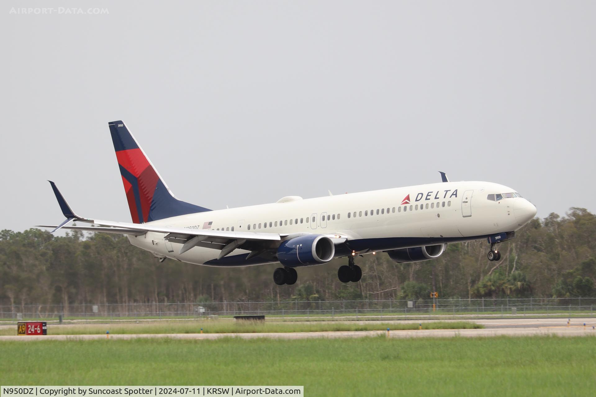 N950DZ, 2013 Boeing 737-9GP C/N 38690, Delta Flight 1196 arrives at Southwest Florida International Airport following flight from Hartsfield-Jackson Atlanta International Airport