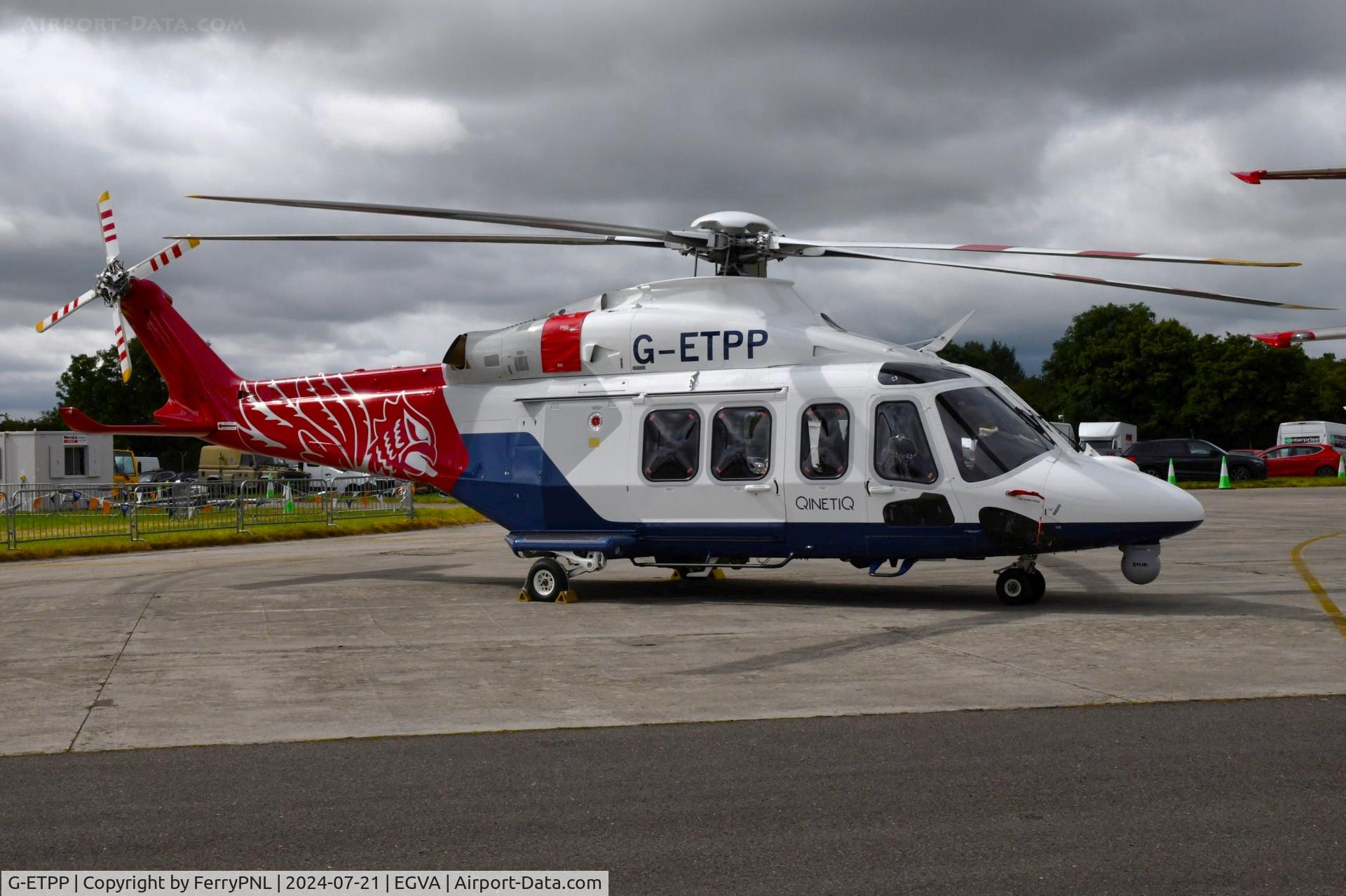 G-ETPP, 2018 Leonardo AW-139 C/N 31768, QinetiQ showing its AW139