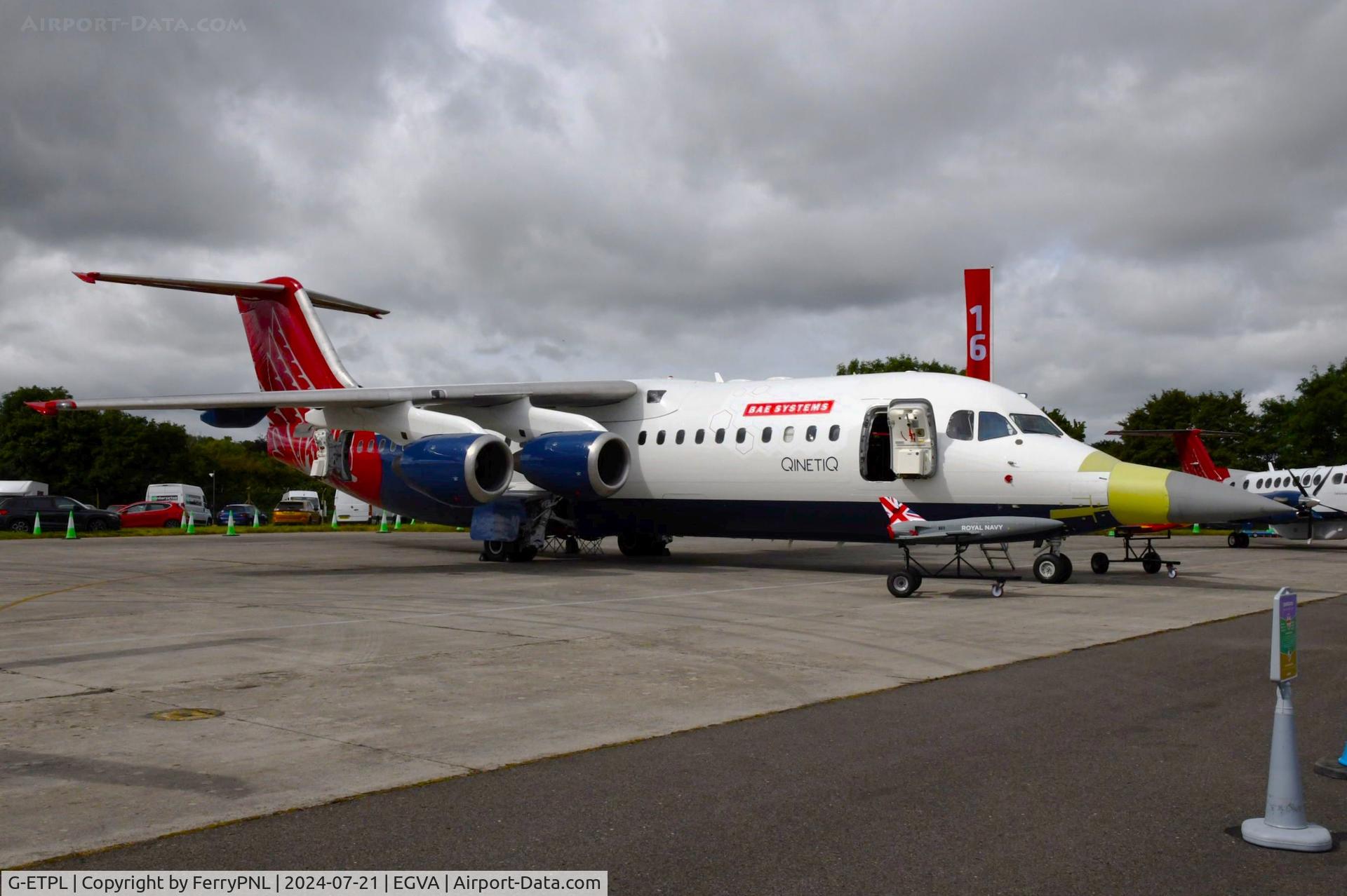 G-ETPL, 2000 British Aerospace Avro 146-RJ100 C/N E3368, QinetiQ BAe146 had a nose job