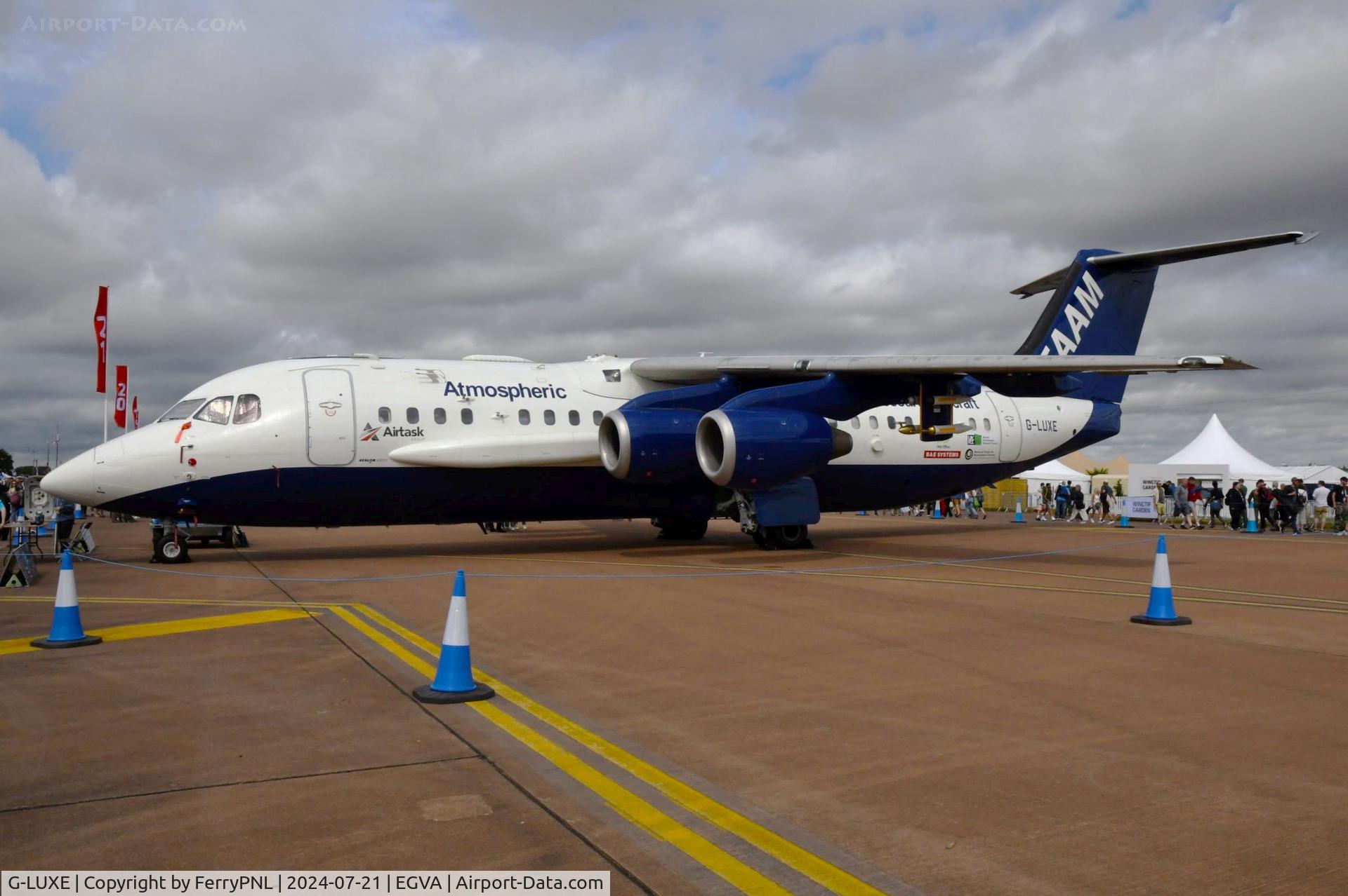 G-LUXE, 1981 British Aerospace BAe.146-301 C/N E3001, BAe146 converted for atmospheric research.