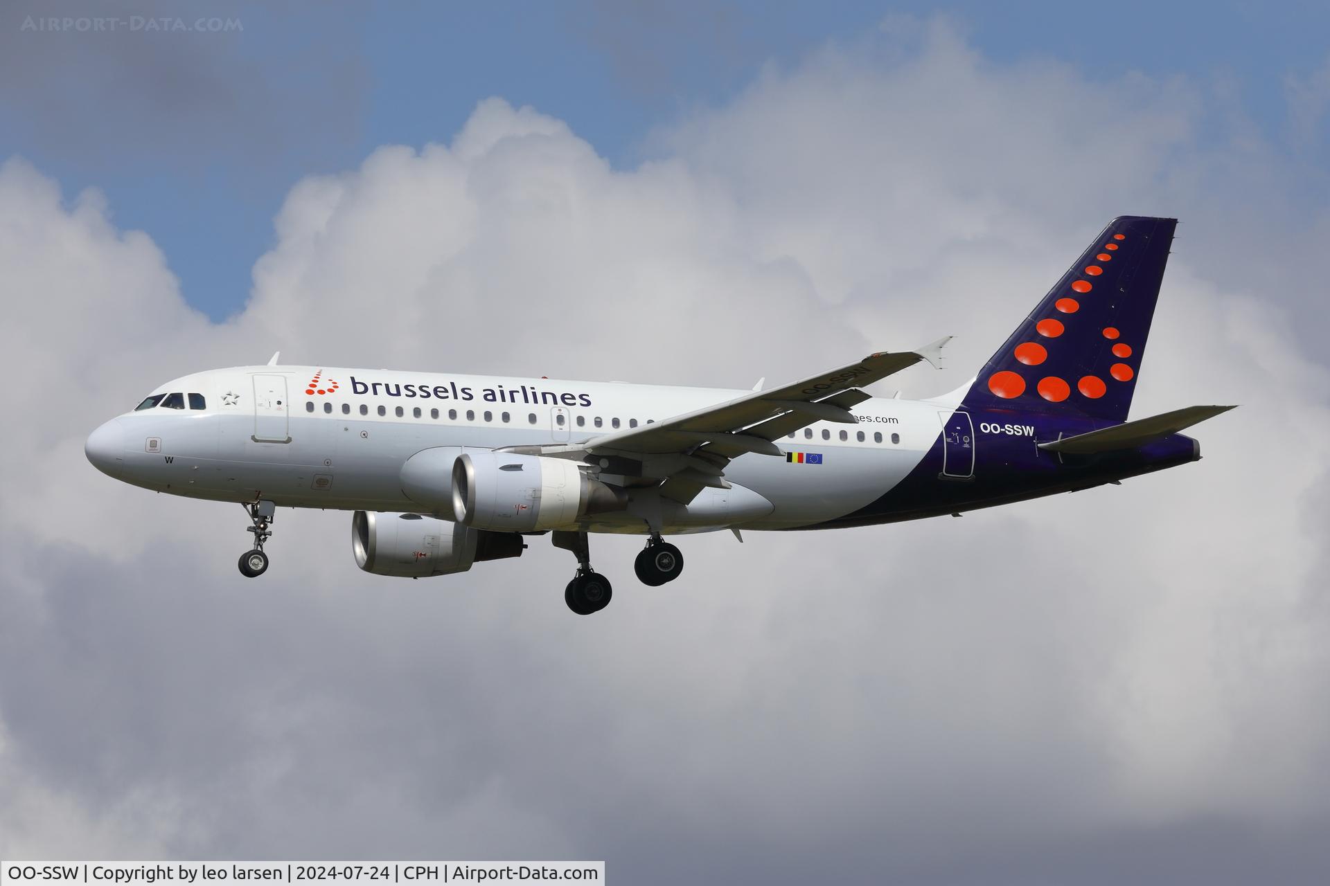 OO-SSW, 2007 Airbus A319-111 C/N 3255, Copenhagen 24.7.2024