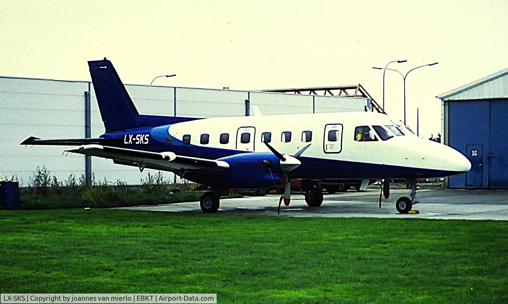 LX-SKS, 1982 Embraer EMB-110P1 Bandeirante C/N 110381, ex-slide