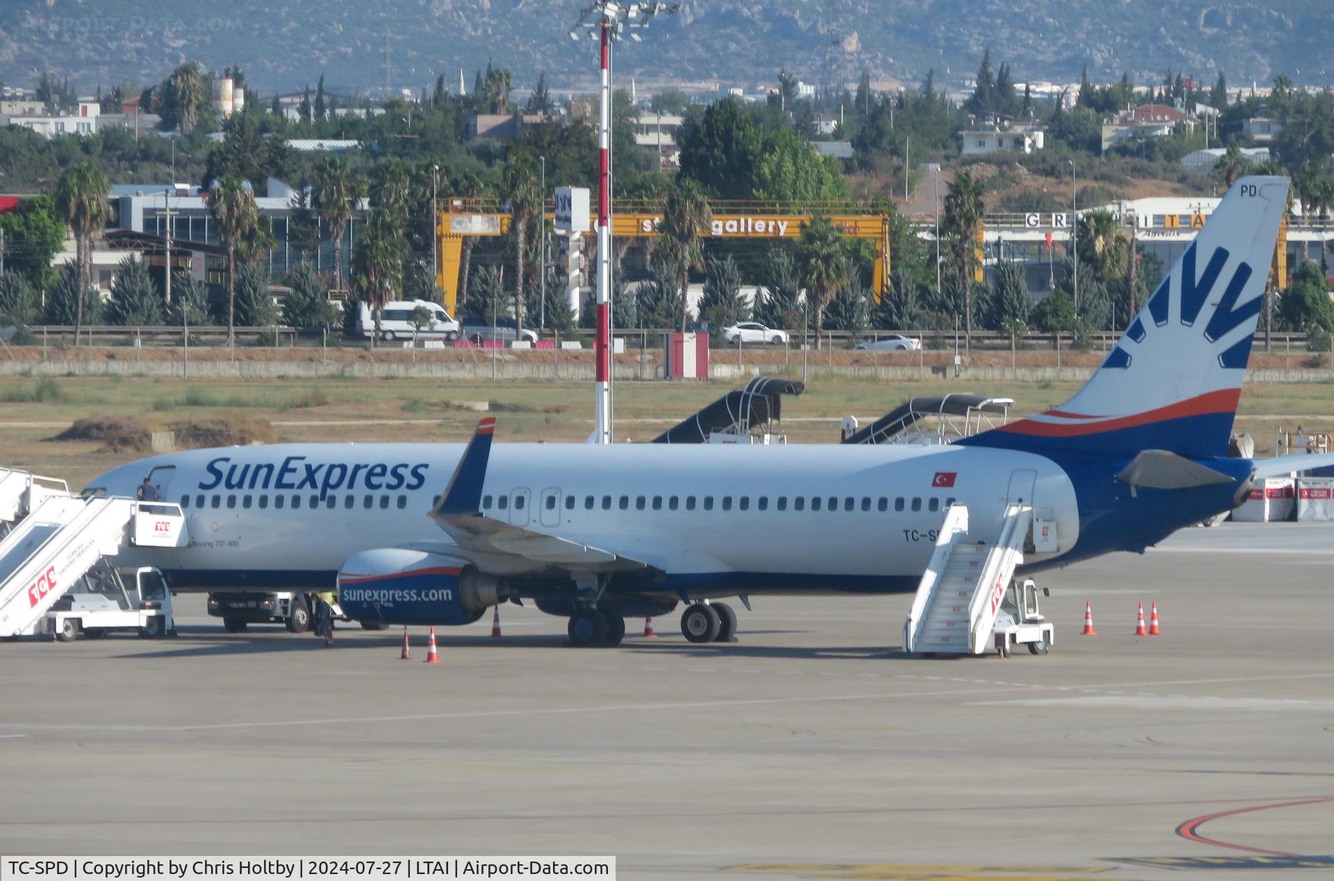 TC-SPD, 2011 Boeing 737-8AS C/N 34985, Parked at its home base Antalya Airport, Turkey