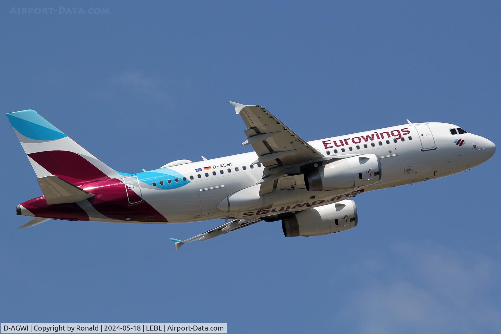 D-AGWI, 2008 Airbus A319-132 C/N 3358, at lebl