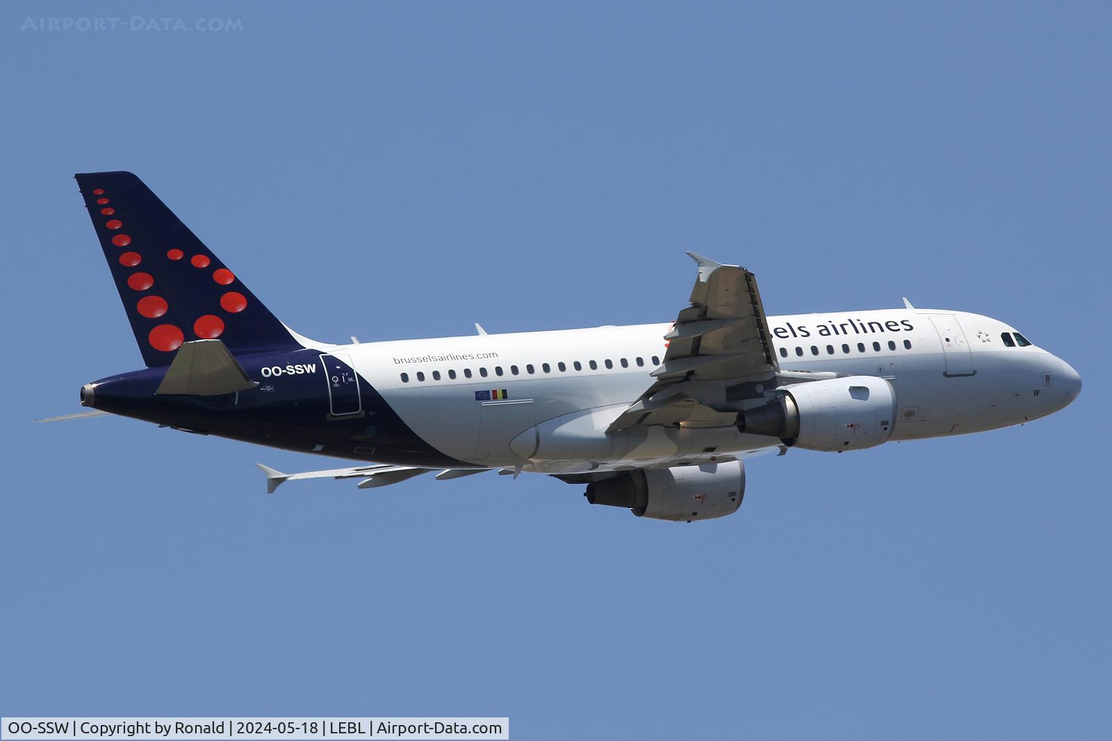OO-SSW, 2007 Airbus A319-111 C/N 3255, at lebl