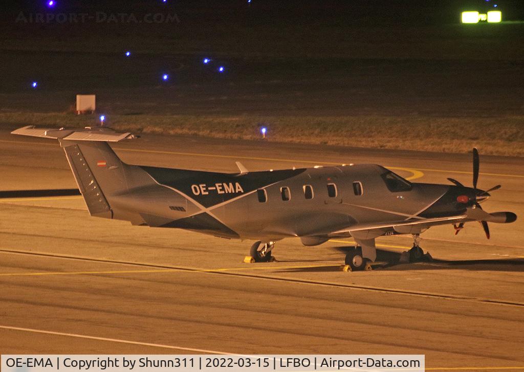 OE-EMA, 2009 Pilatus PC-12/47E C/N 1146, Night stop... Parked at the General Aviation area...