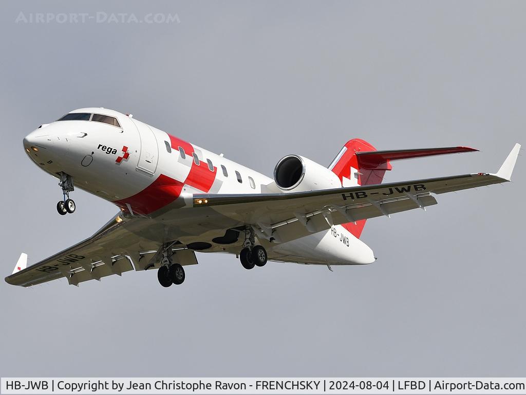 HB-JWB, 2017 Bombardier Challenger 650 (CL-600-2B16) C/N 6105, SAZ62 Swiss Air Ambulance / REGA from Biarritz BIQ