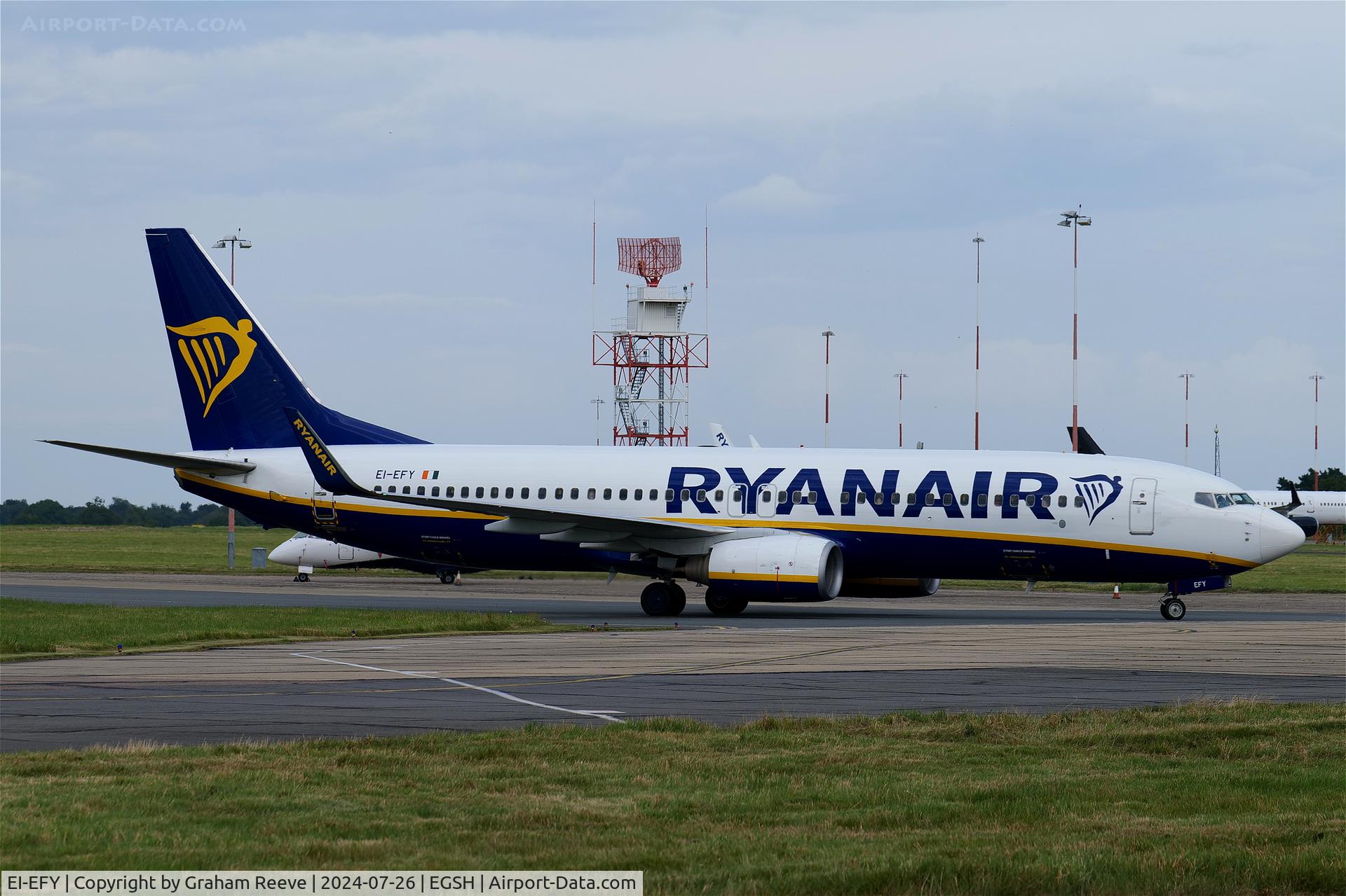 EI-EFY, 2009 Boeing 737-8AS C/N 35020, Just landed at Norwich.