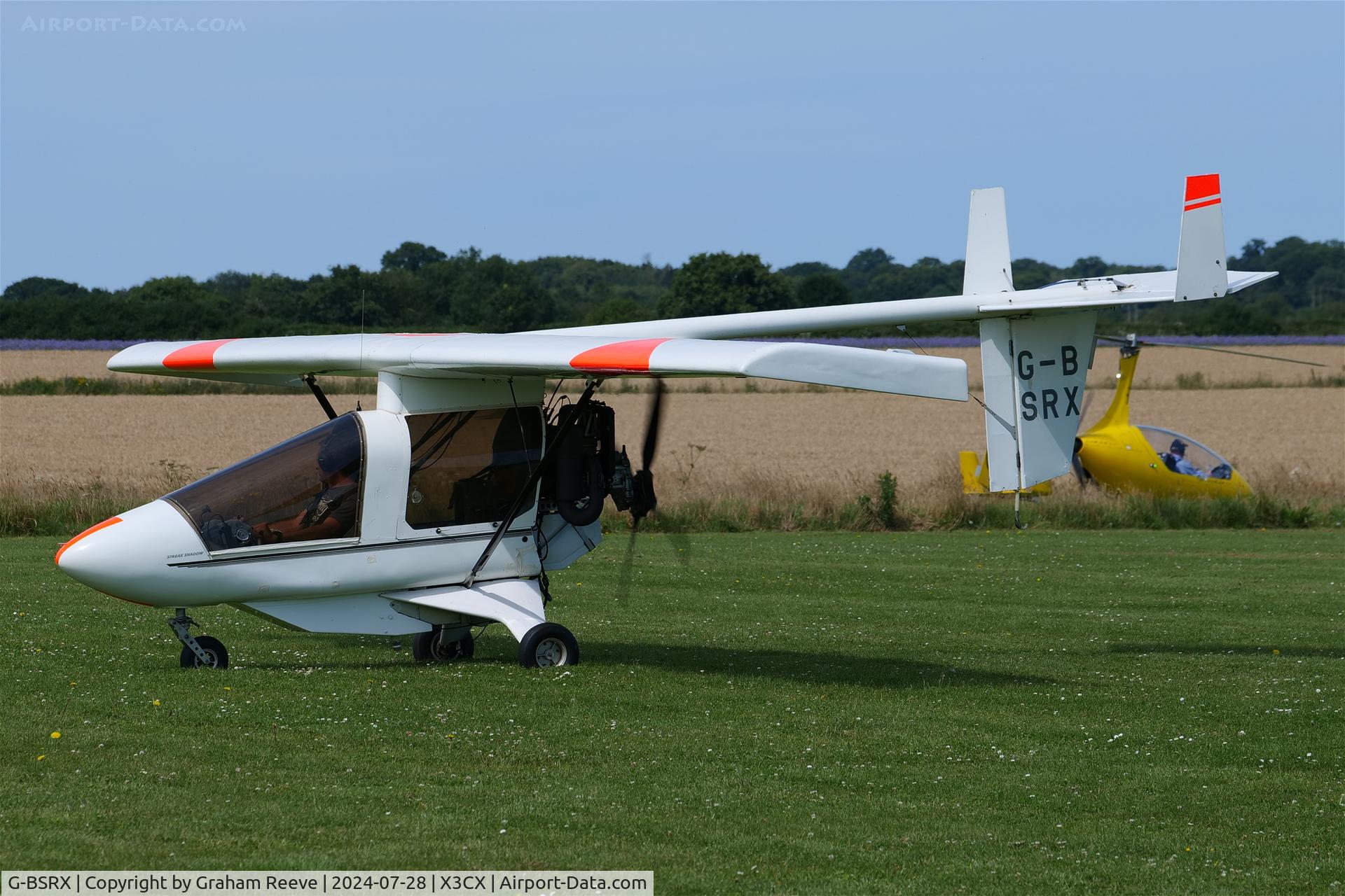 G-BSRX, 1990 CFM Streak Shadow C/N PFA 206-11870, Just landed at Northrepps.
