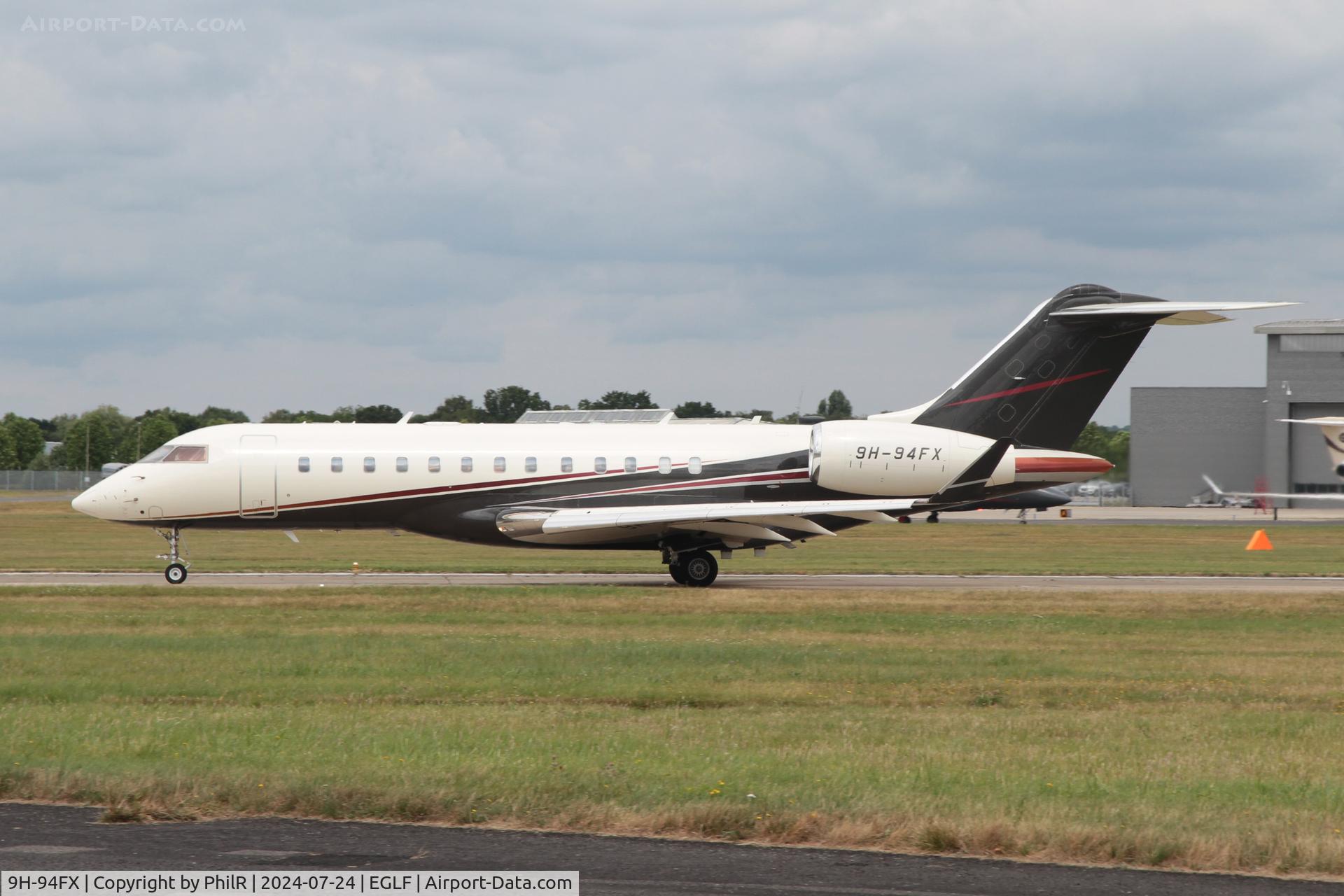 9H-94FX, Gulfstream G650ER C/N 6134, 9H-94FX 2007 Bombardier BD-700-1A10 Global Express XRS FIA Farnborough 24.07.24 (1)