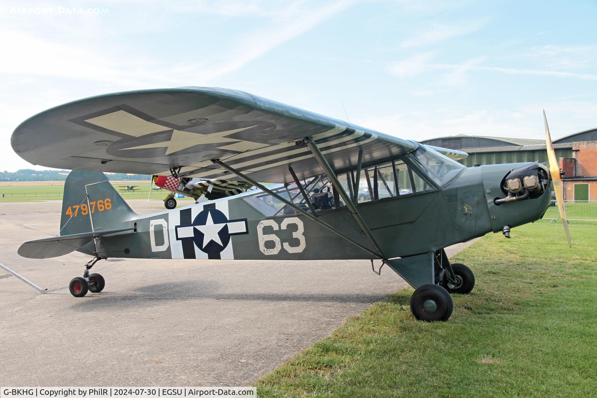 G-BKHG, 1942 Piper L-4H Grasshopper (J3C-65D) C/N 12062, '479766' (44-79766, G-BKHG) 1944 Piper (L-4H Grasshopper) J-3 Cub Duxford 30.07.24 (2)