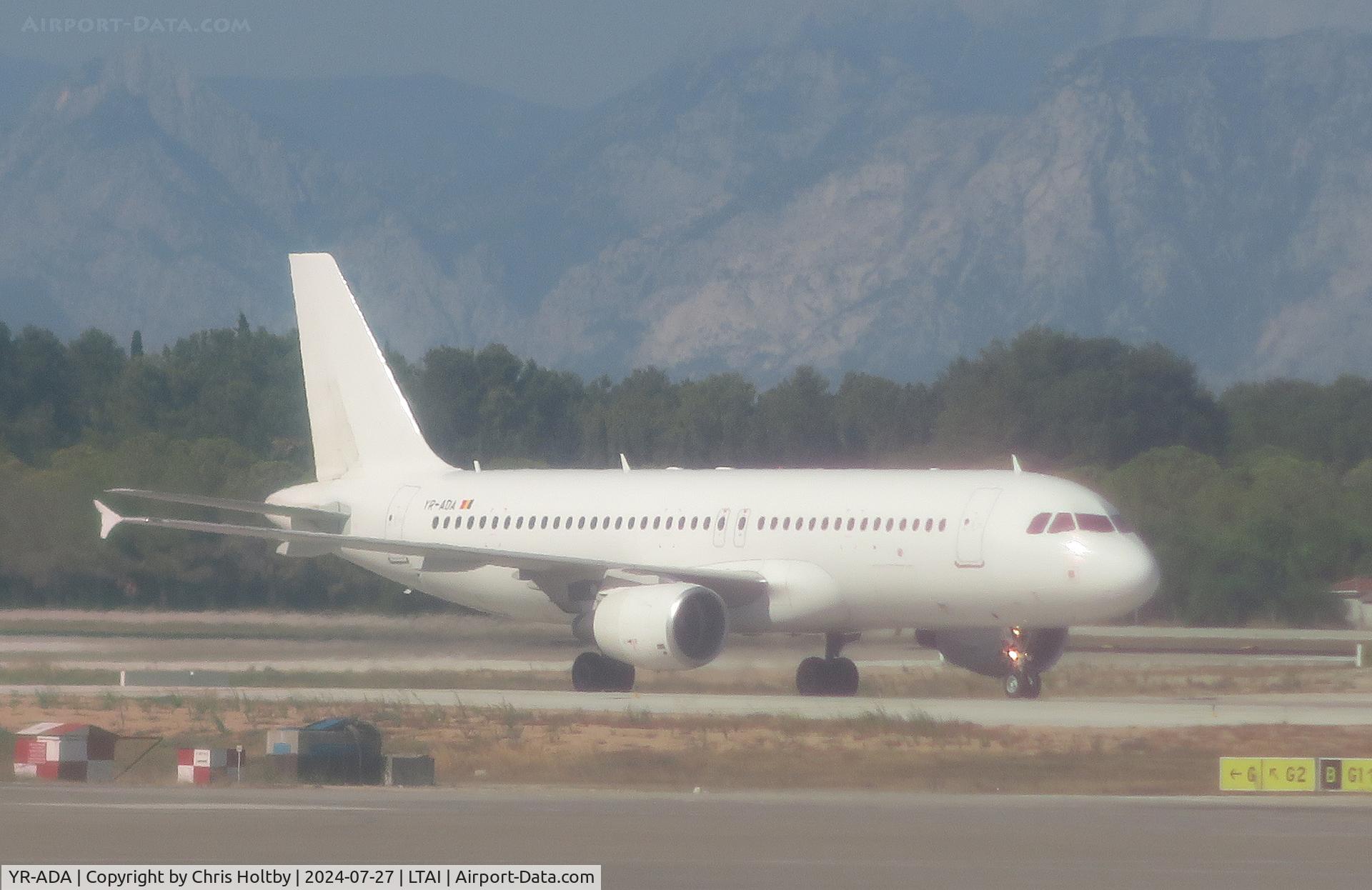 YR-ADA, 2007 Airbus A320-214 C/N 3218, On the runway for take-off at Antalya Airport, Turkey