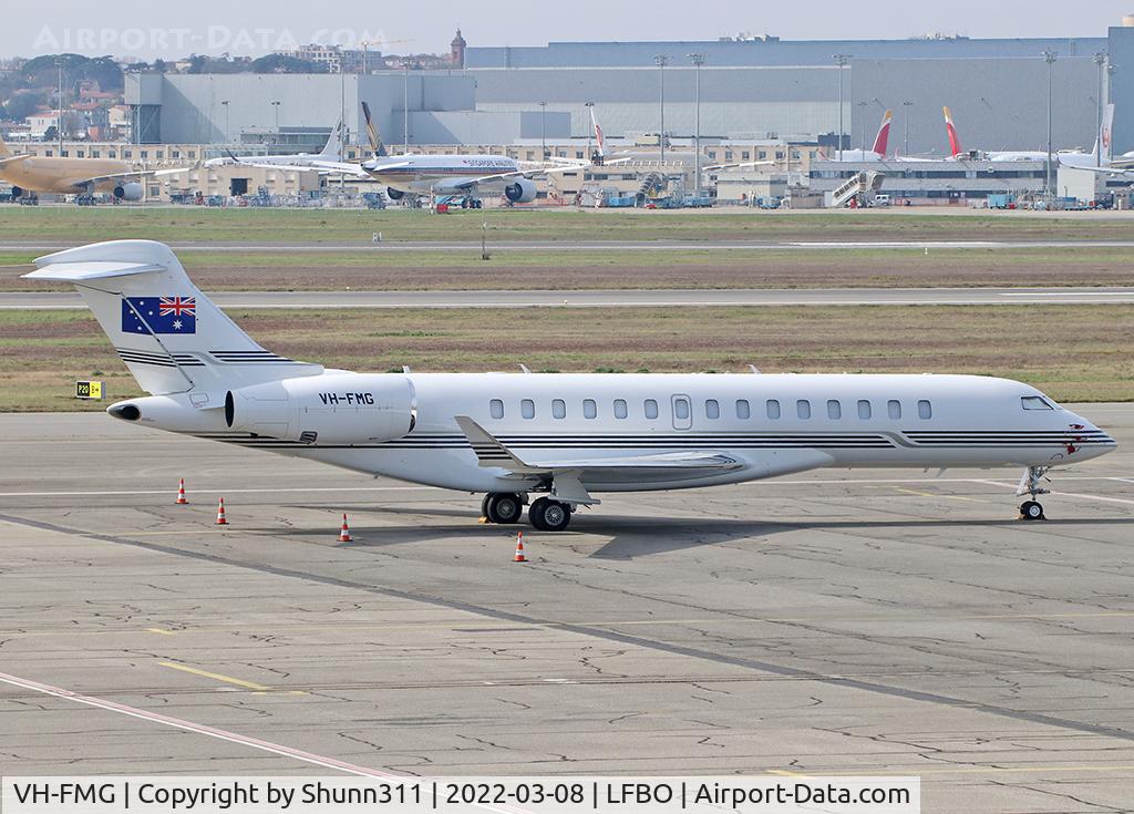 VH-FMG, 2020 Bombardier BD-700-2A12 Global 7500 C/N 70059, Parked at the General Aviation area...