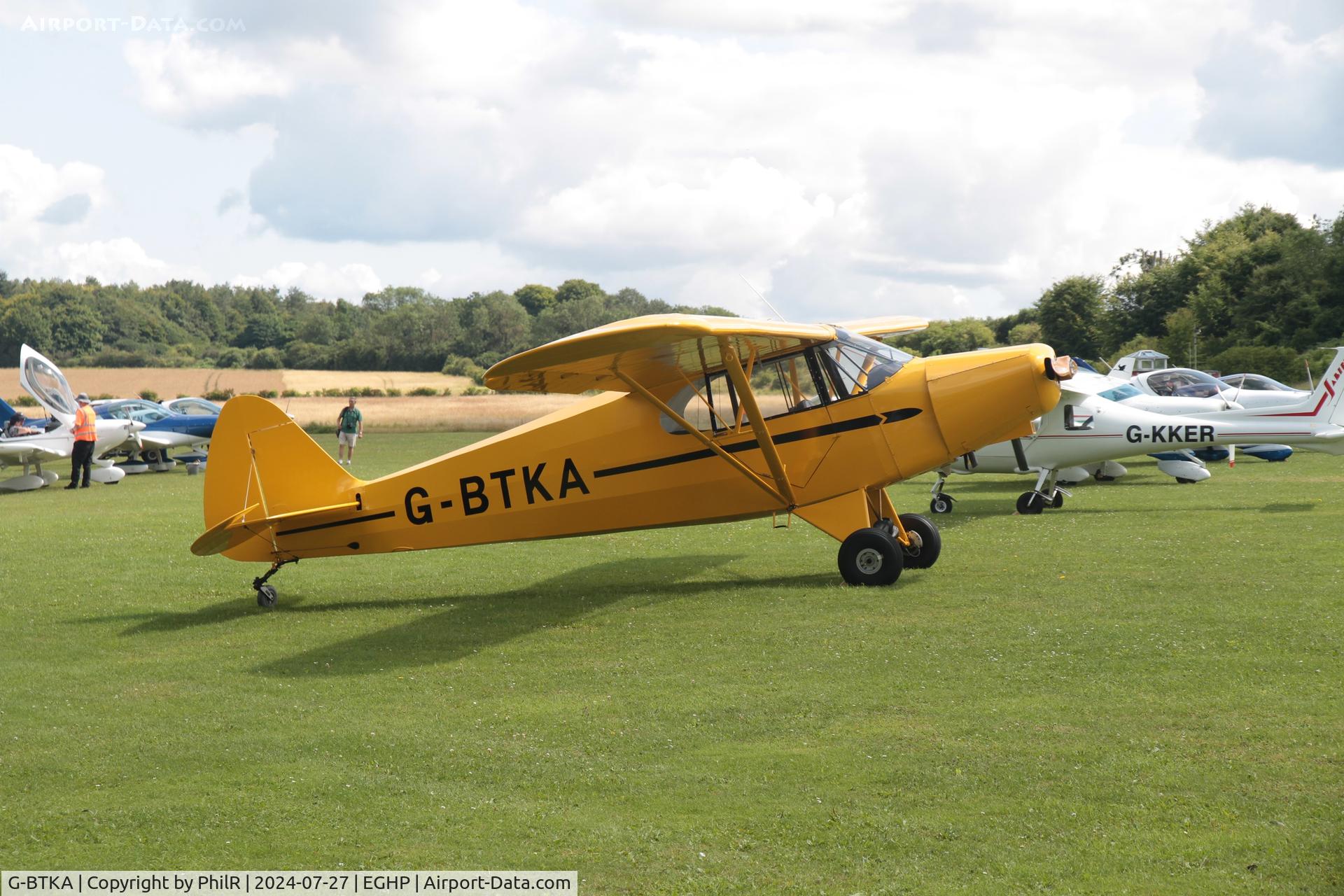 G-BTKA, 1941 Piper J5A Cub Cruiser C/N 5954, G-BTKA 1941 Piper J5A Cub Cruiser Popham Bristell SportCruiser Fly In 27.07.24 (1)
