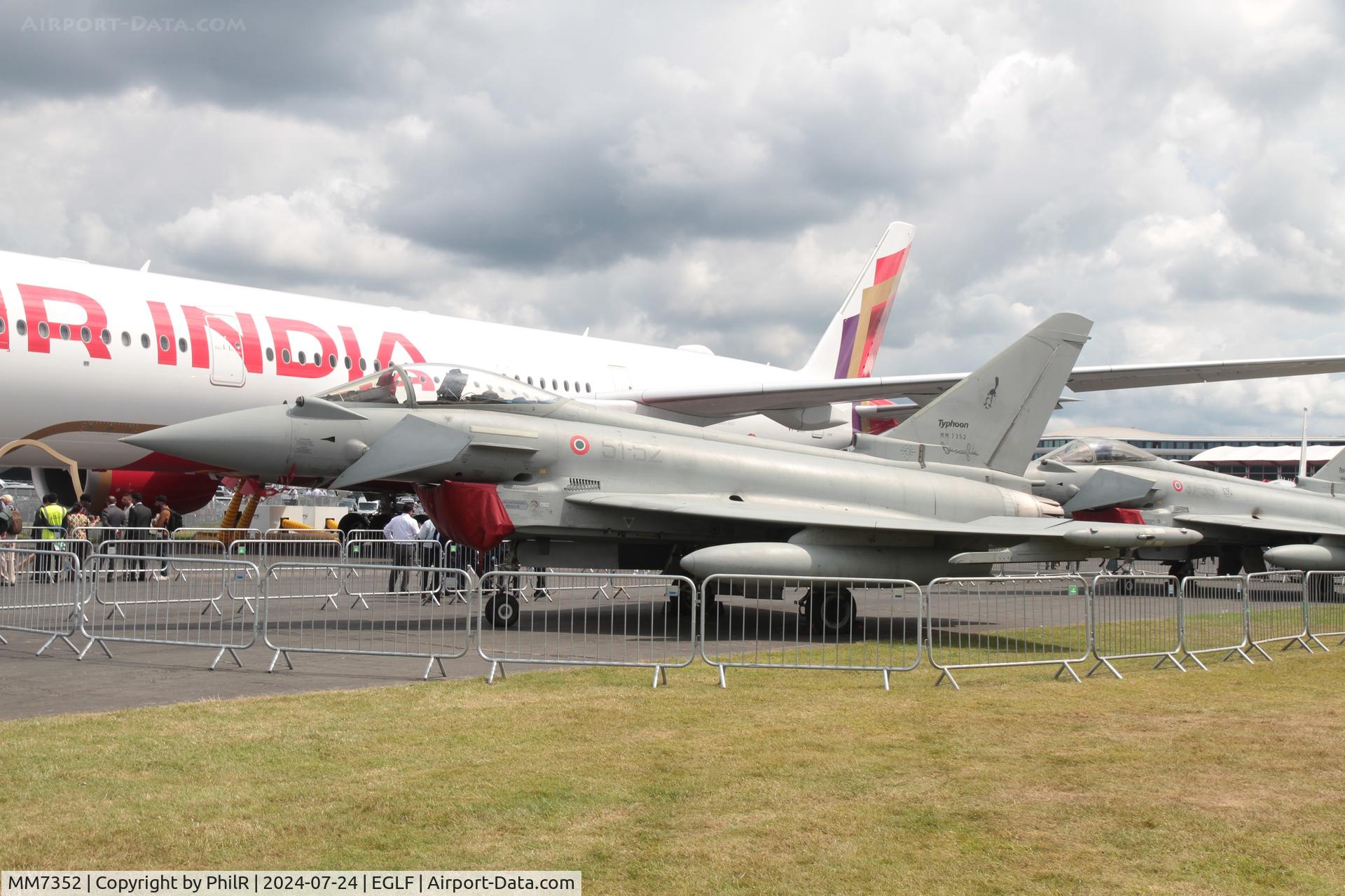 MM7352, Eurofighter F-2000A Typhoon C/N IS078, MM7352 Eurofighter Typhoon EF2000 FIA Farnborough 24.07.24