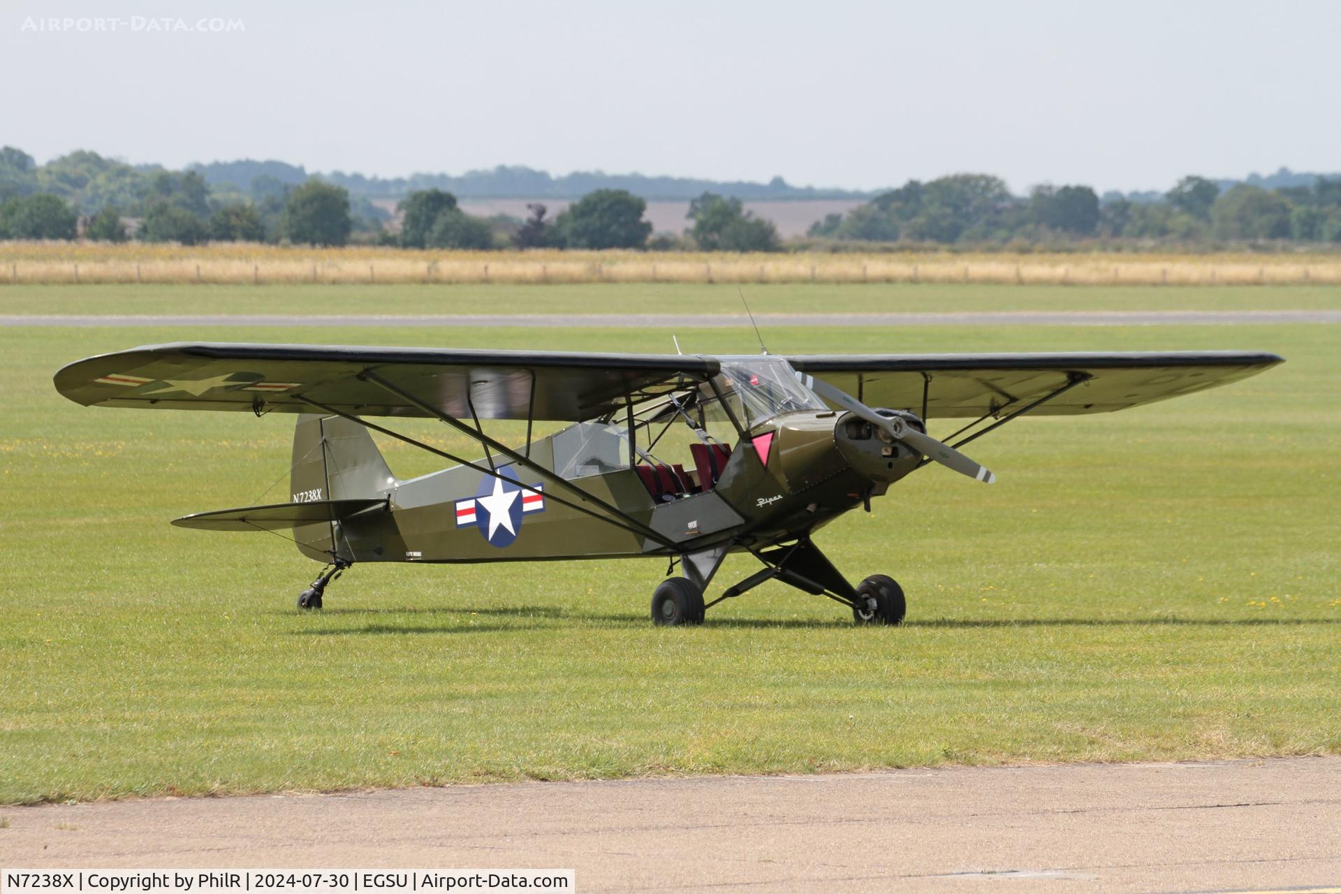 N7238X, 1951 Piper L-18C Super Cub (PA-18-95) C/N 18-1629, N7238X (51-15629) 1953 Piper L-18C Super Cub Duxford 30.07.24 (2)