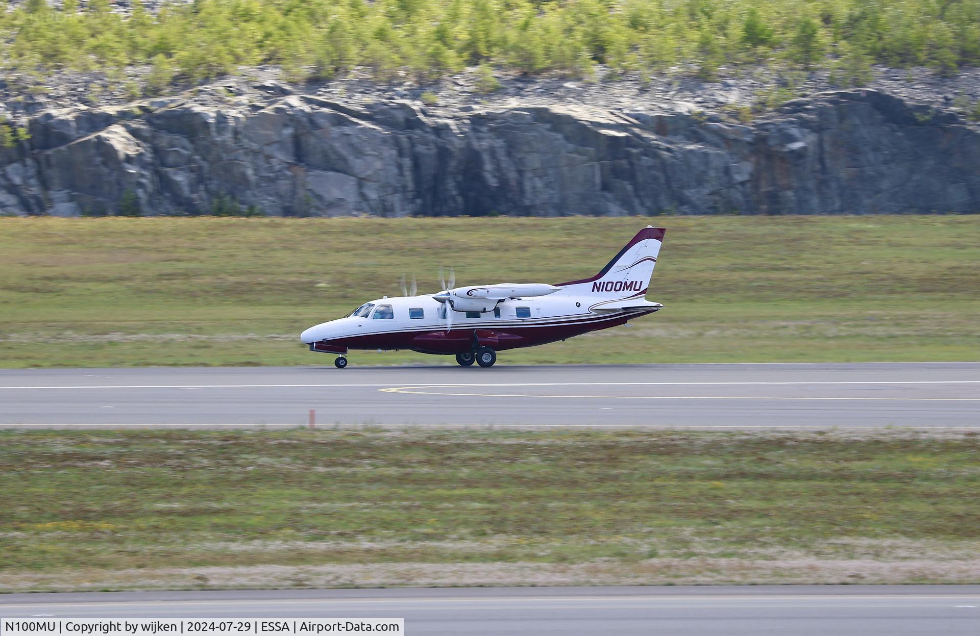 N100MU, 1980 Mitsubishi Mu-2B-60 Marquise C/N 793SA, Rwy 01R