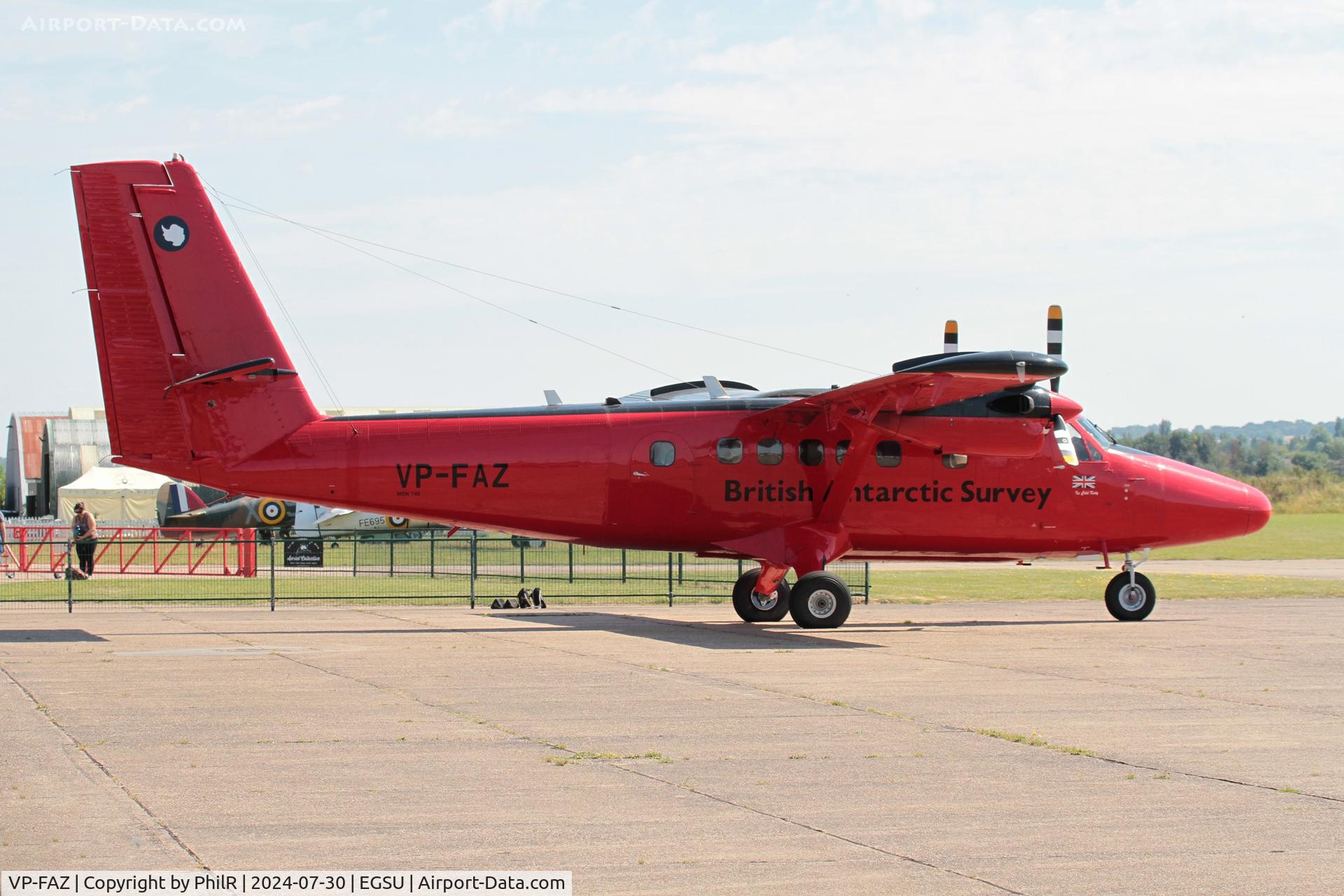 VP-FAZ, 1981 De Havilland Canada DHC-6-300 Twin Otter C/N 748, VP-FAZ 1981 DHC-6-300 Twin Otter British Antarctic Survey Duxford 30.07.24 (1)