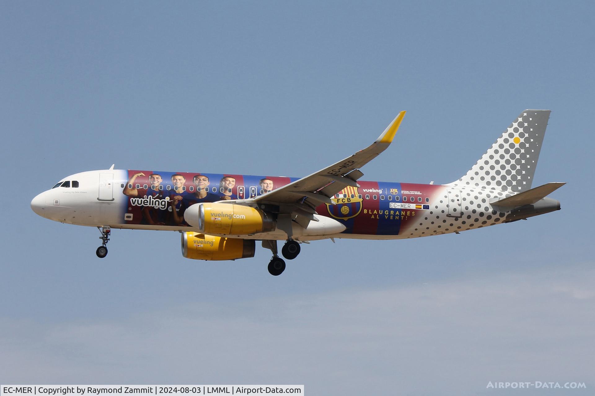 EC-MER, 2015 Airbus A320-232 C/N 6510, A320 EC-MER Vueling in special FC Barcelona livery colors.