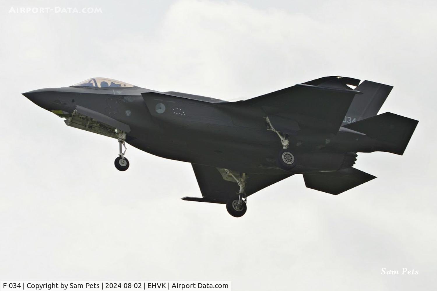 F-034, Lockheed Martin F-35A Lightning II C/N AN-34, F-034 landing at Volkel Airbase.