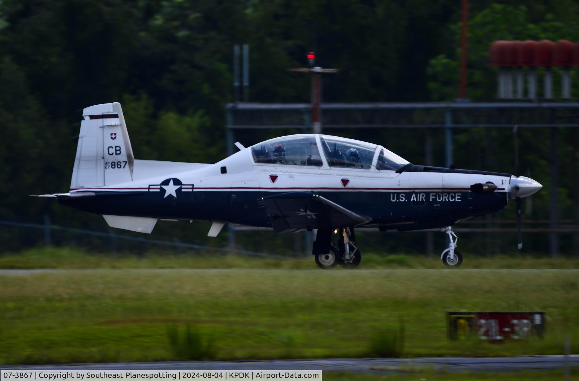 07-3867, 2007 Raytheon Beech T-6A Texan II C/N PT-422, 07-3867 in to Peachtree Dekalb Airport