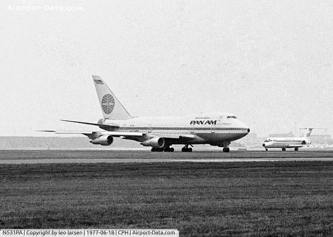 N531PA, 1976 Boeing 747SP-21 C/N 21023, Copenhagen 18.6.1977