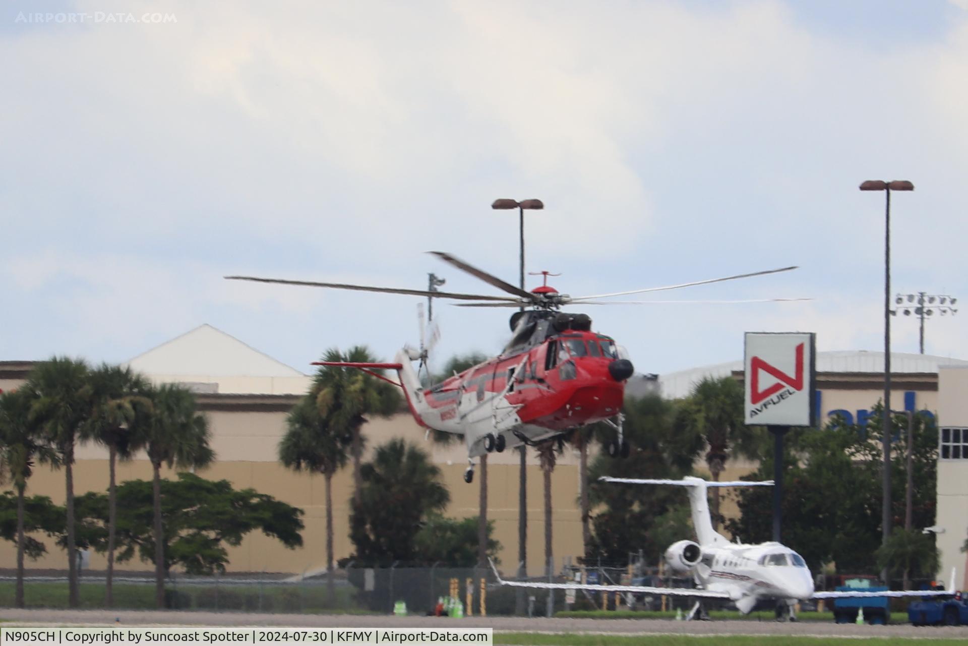 N905CH, 1973 Sikorsky S-61N C/N 61711, N905CH lands on the Base Ops ramp at Page Field