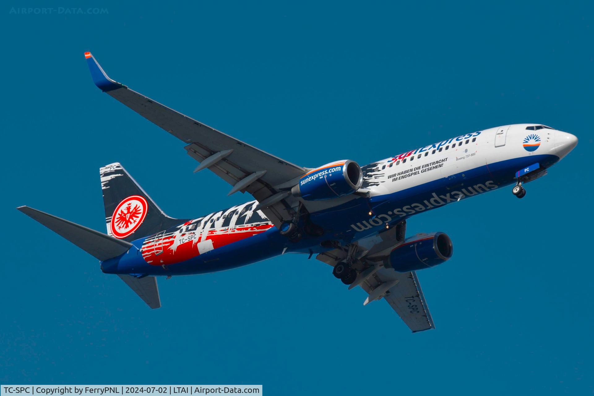 TC-SPC, 2011 Boeing 737-8AS C/N 34984, SunExpress B738  wearing football advertising