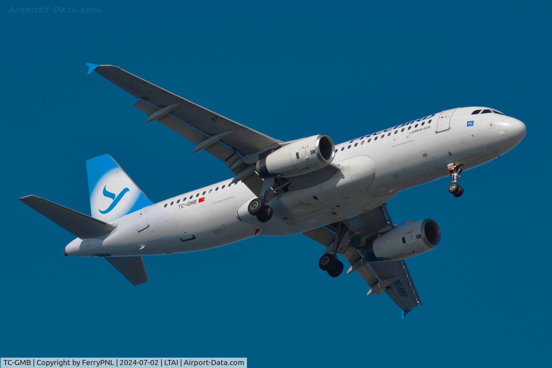 TC-GMB, 2006 Airbus A320-232 C/N 2747, Freebird A320 landing in AYT. Aircraft leased from BBN Airlines