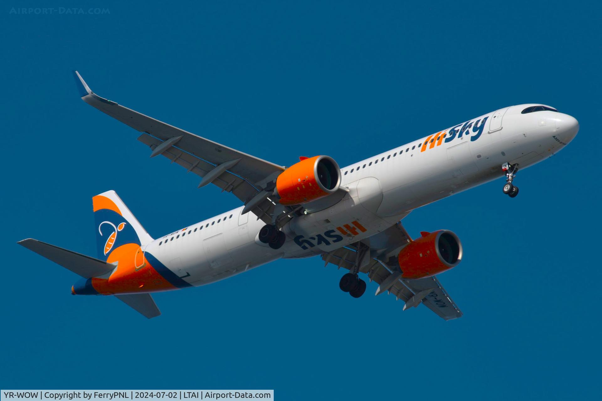 YR-WOW, 2023 Airbus A321-271NX C/N 10928, HiSky Europe A321N landing