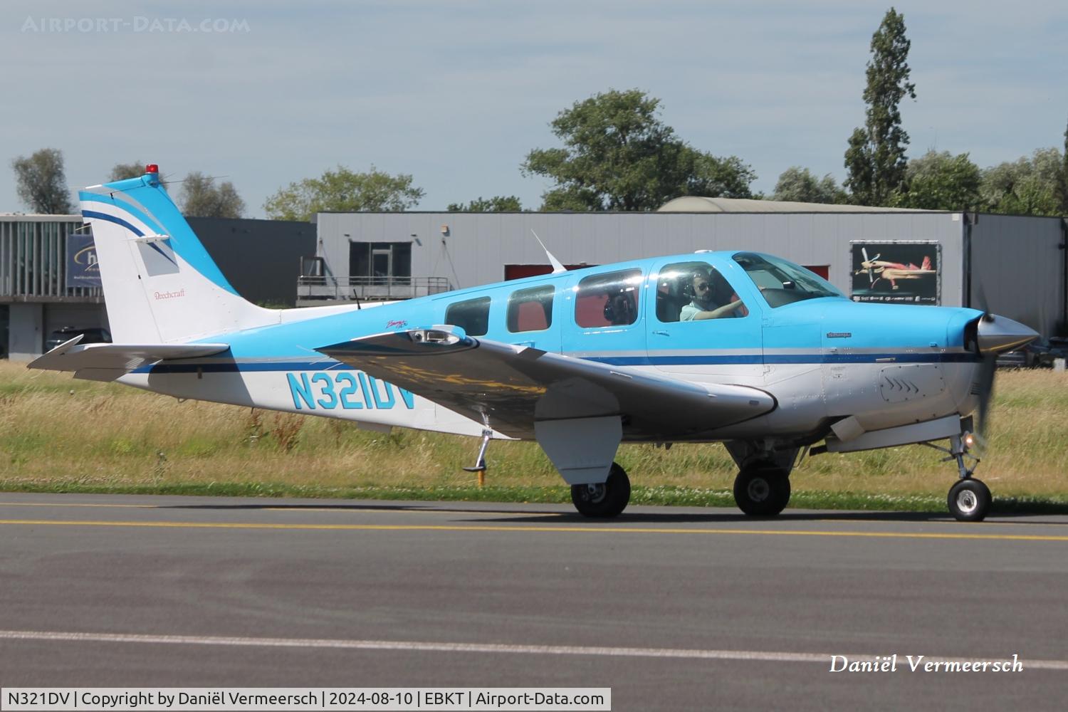 N321DV, Beechcraft A36 C/N E-2581, At Kortrijk Airport.