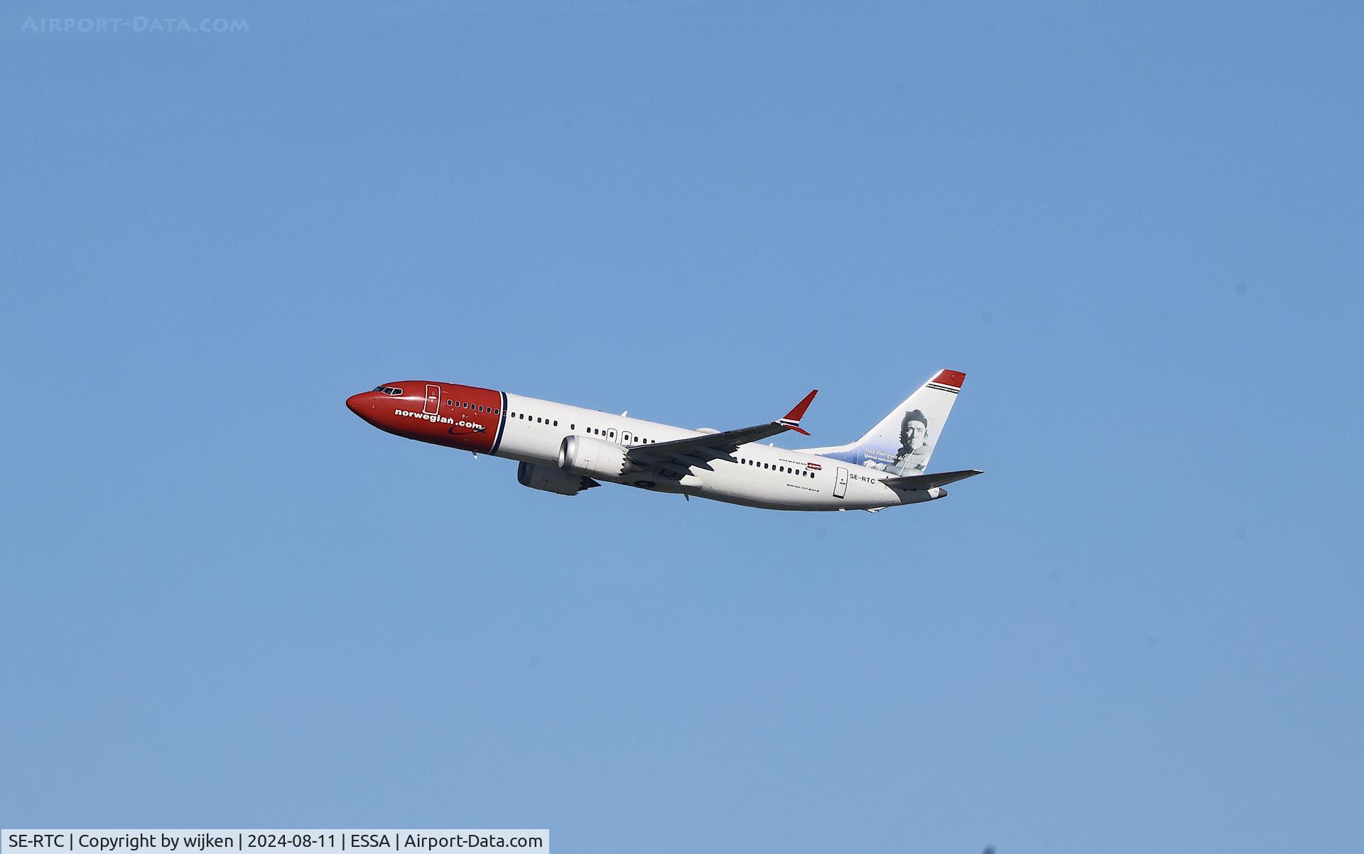 SE-RTC, 2018 Boeing 737-8 MAX C/N 63973, Rwy 19R