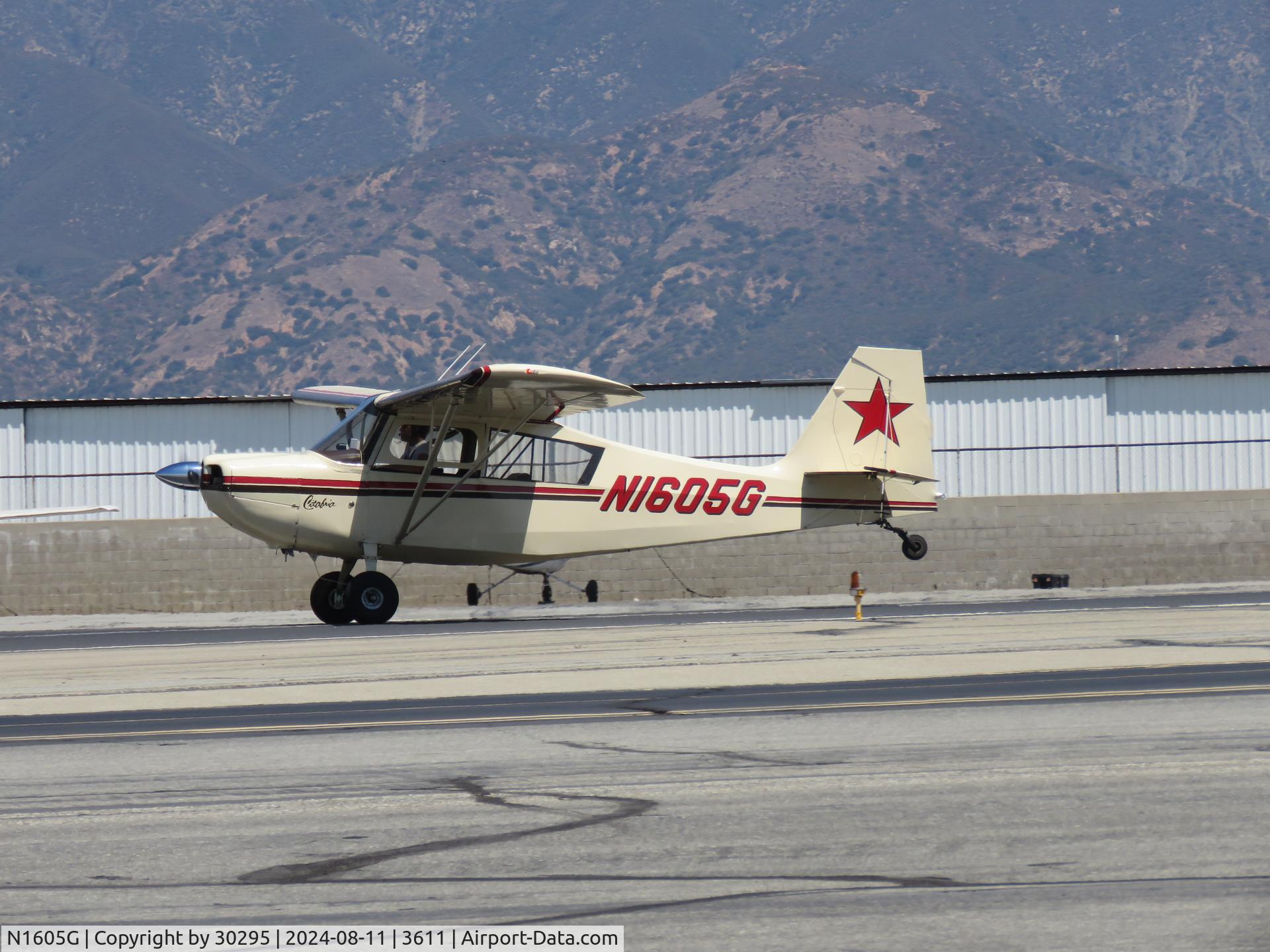 N1605G, 1968 Champion 7KCAB C/N 99, Tail up