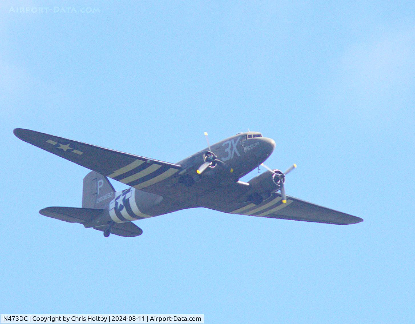 N473DC, 1942 Douglas DC3C (C-47A) C/N 19345, Over Potters Bar, Herts.