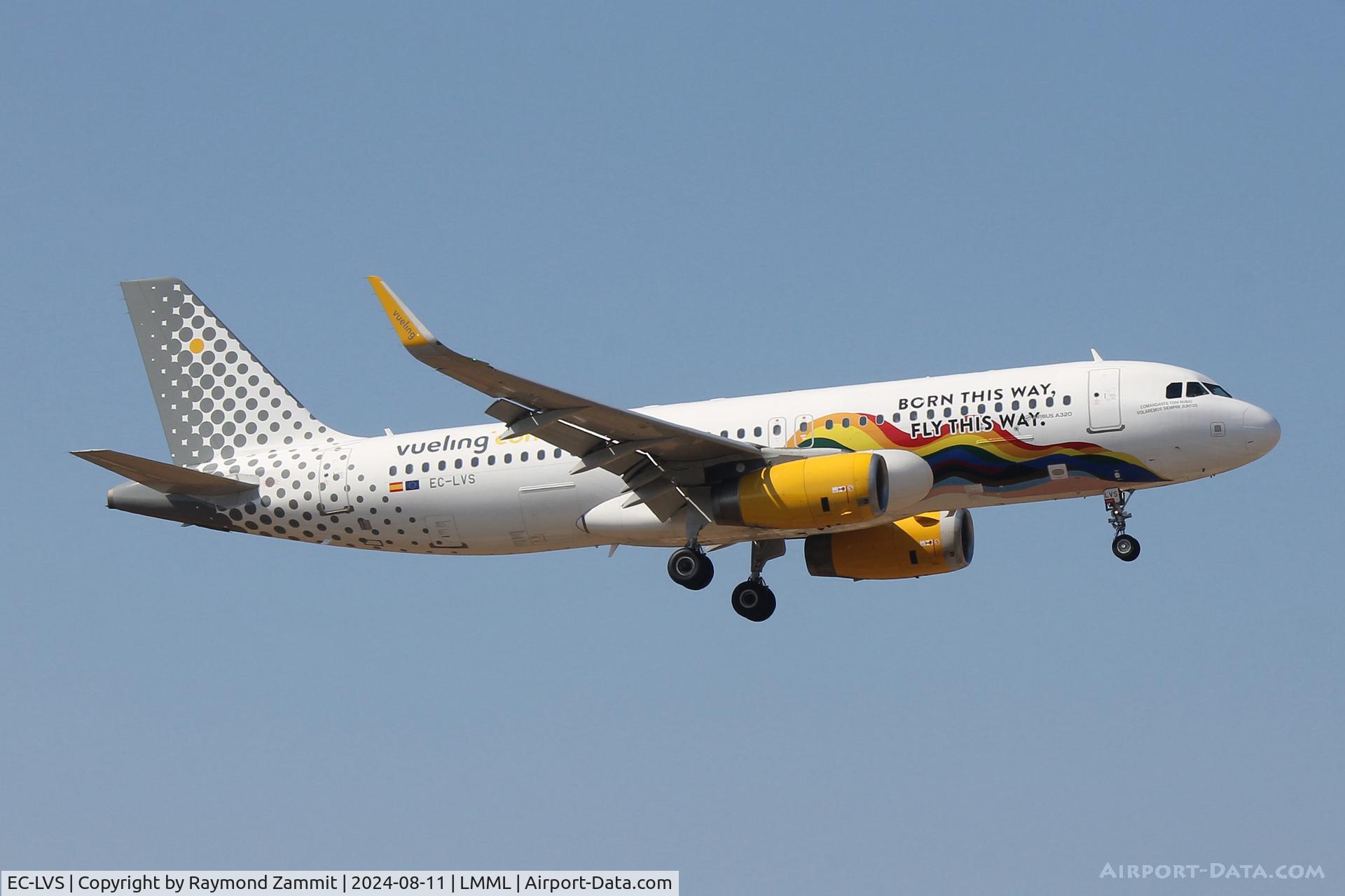 EC-LVS, 2013 Airbus A320-232 C/N 5599, A320 EC-LVS Vueling '' Born this Way, Fly this Way'' livery.