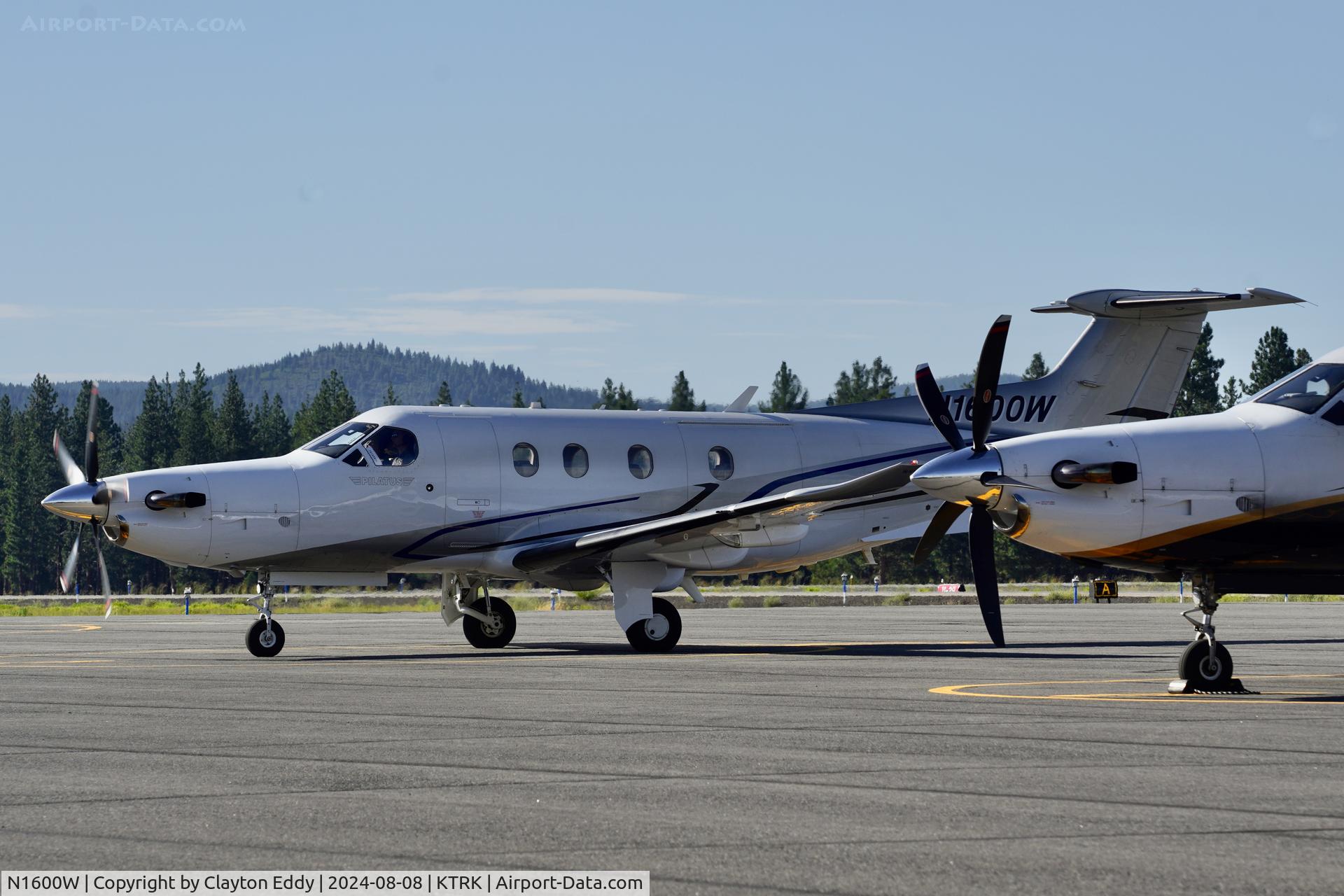 N1600W, 2018 Pilatus Aircraft LTD PC-12/47E C/N 1812, Truckee Tahoe airport in California 2024.