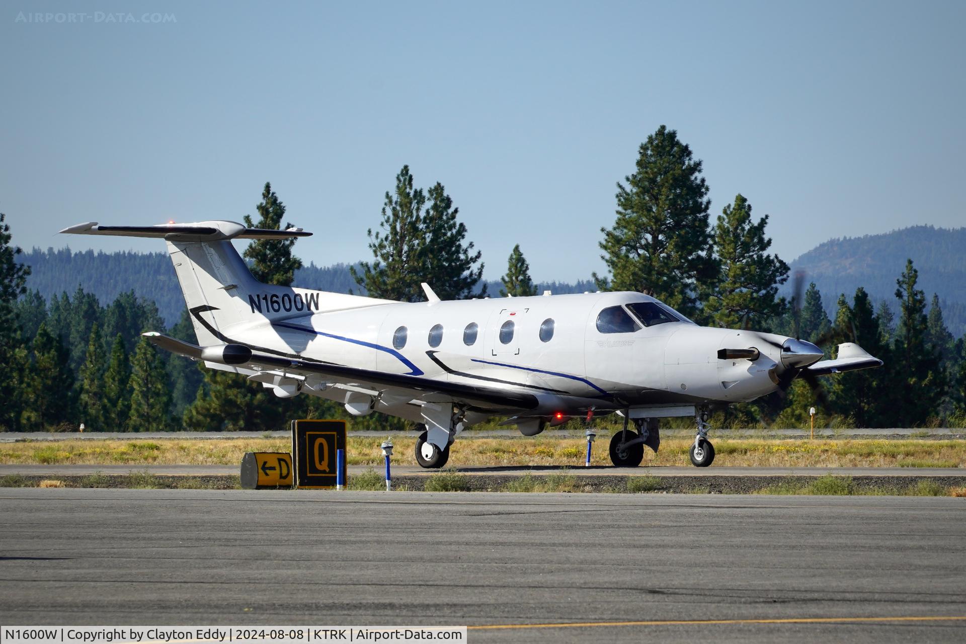 N1600W, 2018 Pilatus Aircraft LTD PC-12/47E C/N 1812, Truckee Tahoe airport in California 2024.