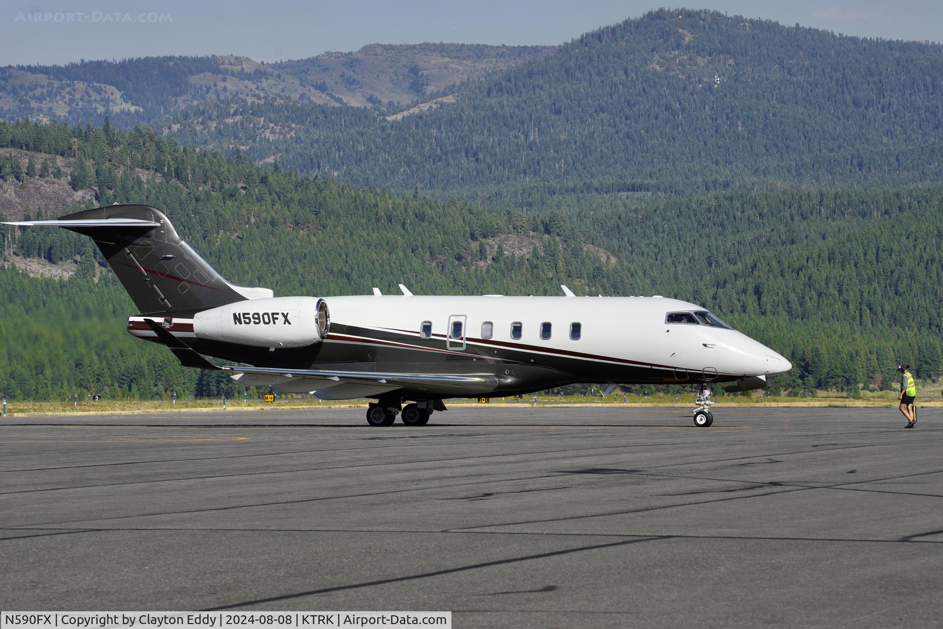 N590FX, 2018 Bombardier Challenger 500 C/N 20761, Truckee Tahoe airport in California 2024.