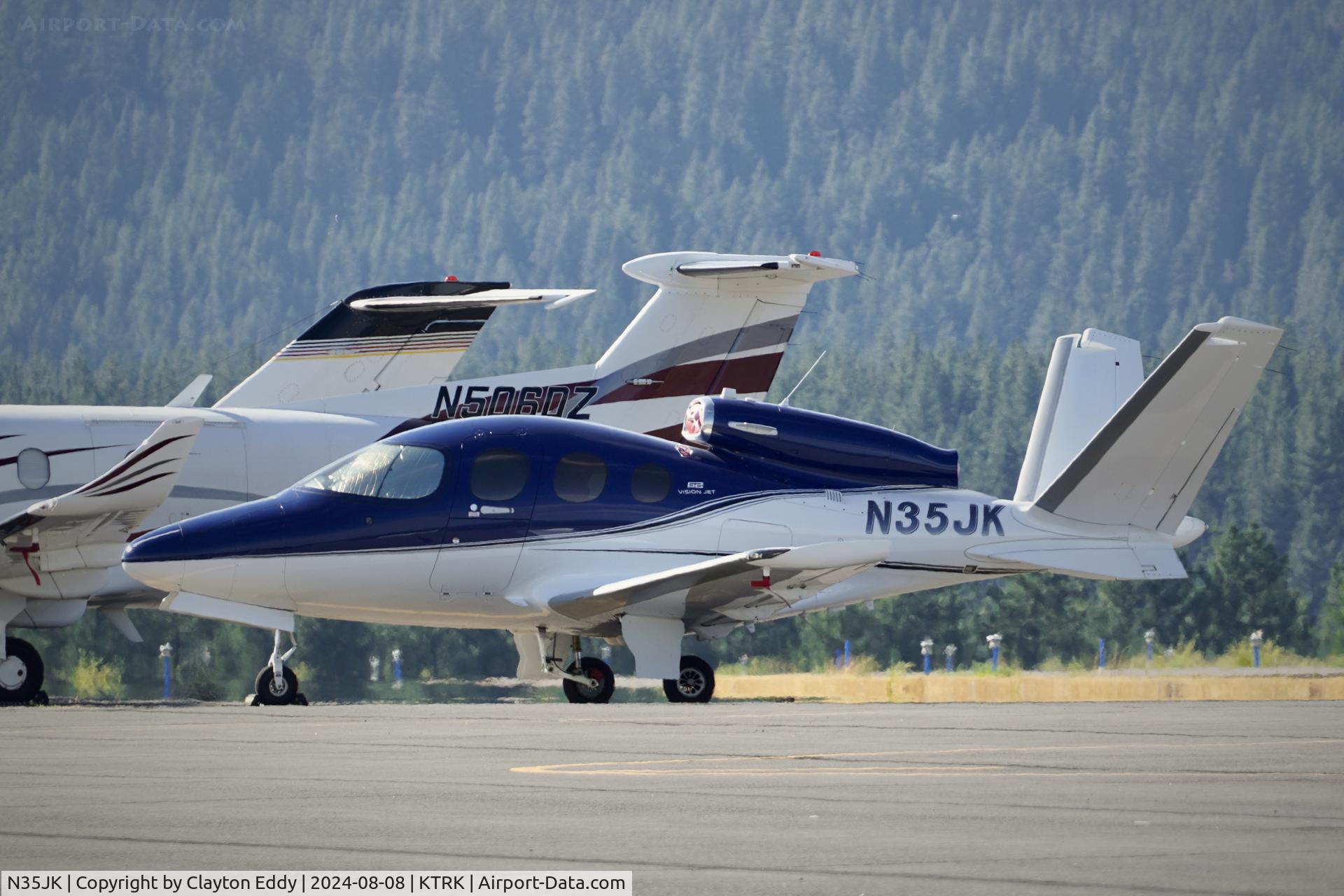 N35JK, 2019 Cirrus SF50 Vision C/N 0119, Truckee Tahoe airport in California 2024.