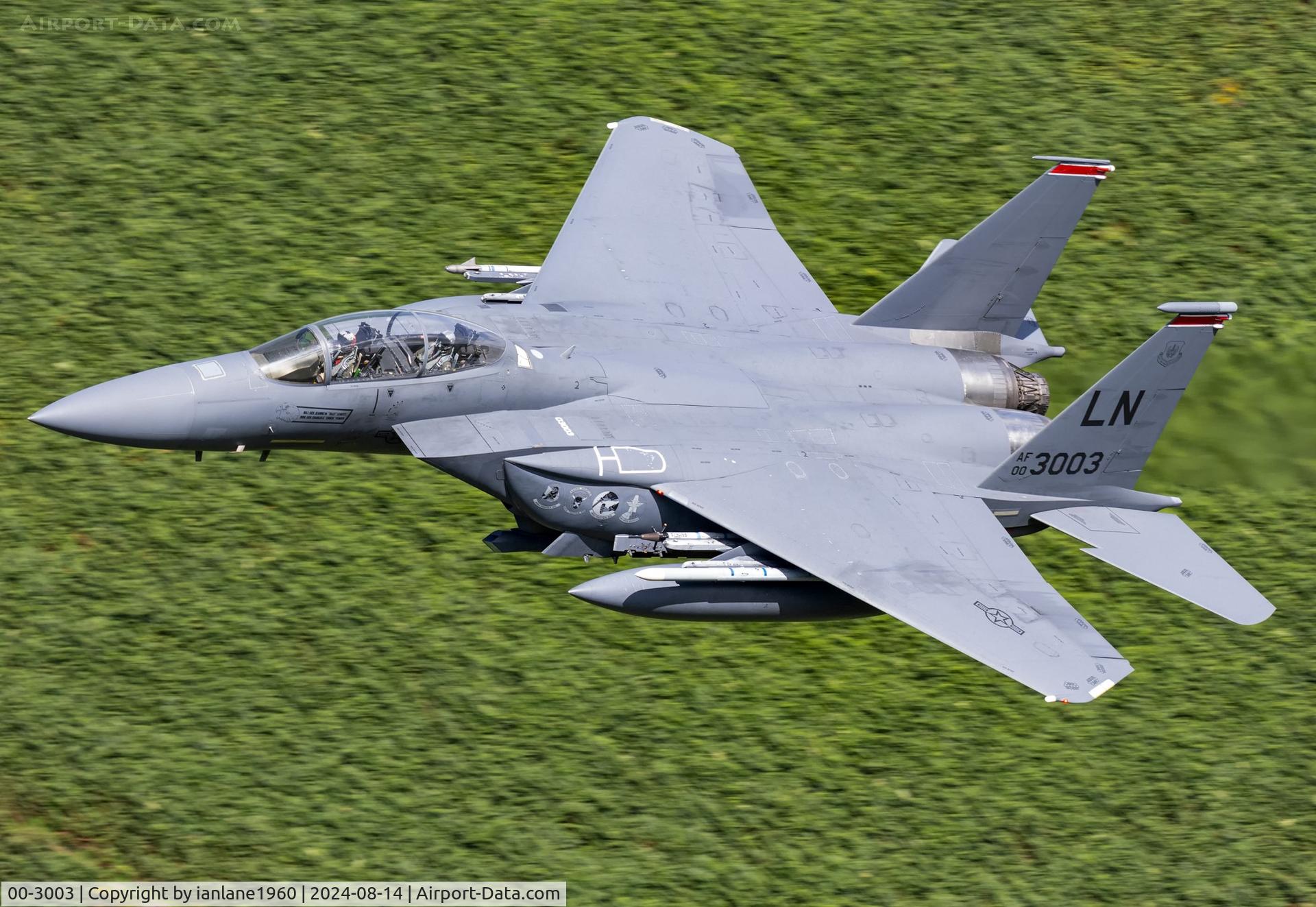 00-3003, 2000 McDonnell Douglas F-15E Strike Eagle C/N 1369/E230, Mach Loop LFA7