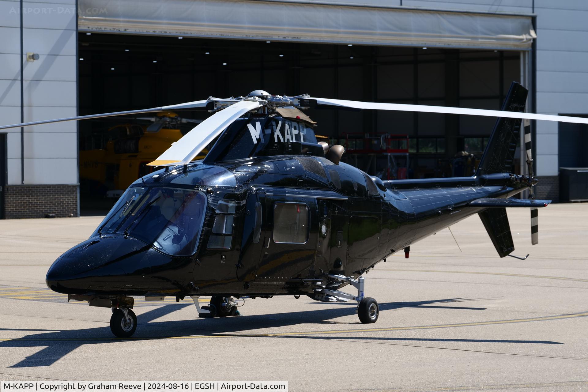 M-KAPP, 1995 Agusta A-109C C/N 7630, Parked at Norwich.
