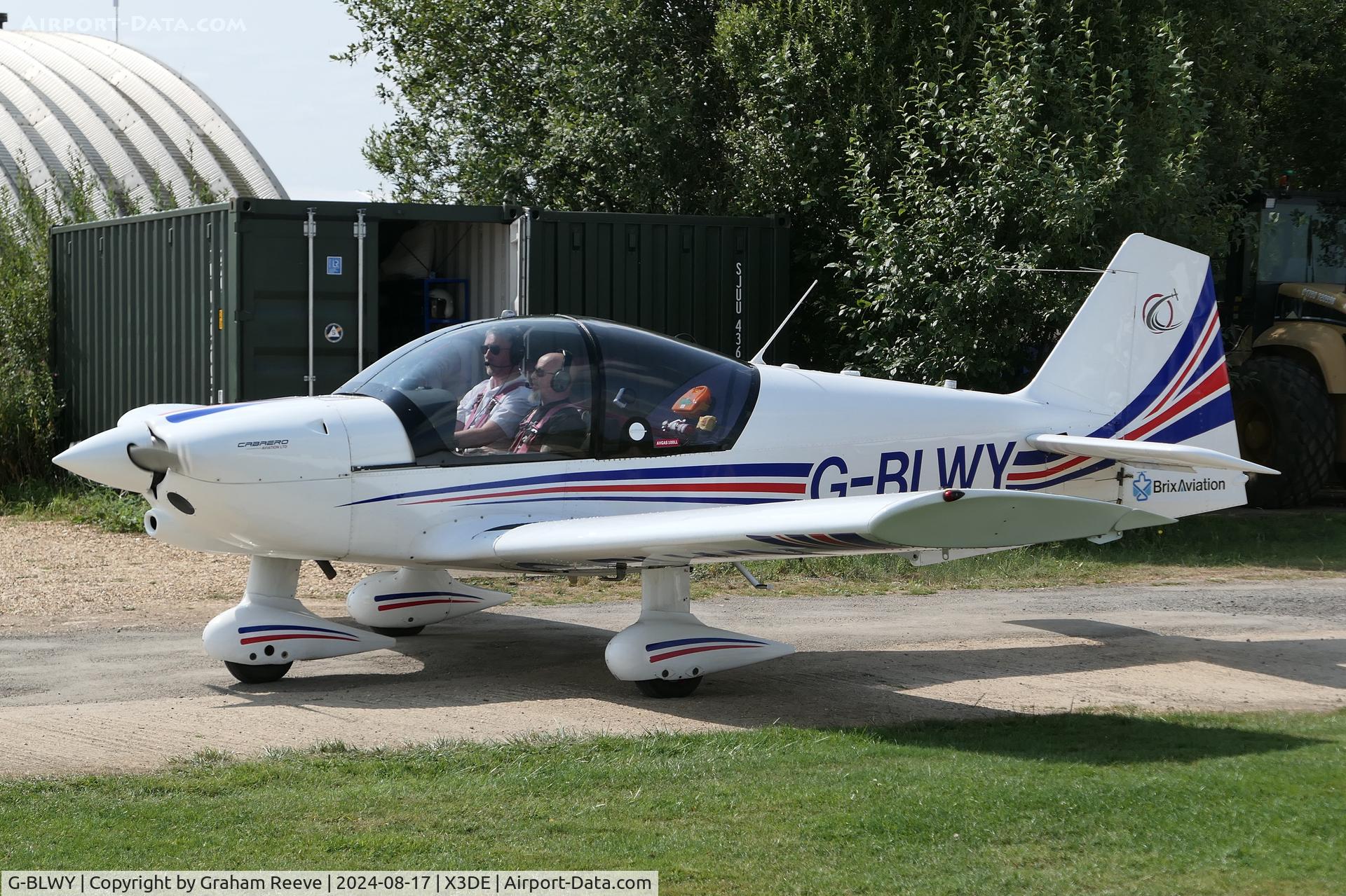 G-BLWY, 1980 Robin R-2160D Acrobin Alpha Sport C/N 176, Departing from Deenethorpe.