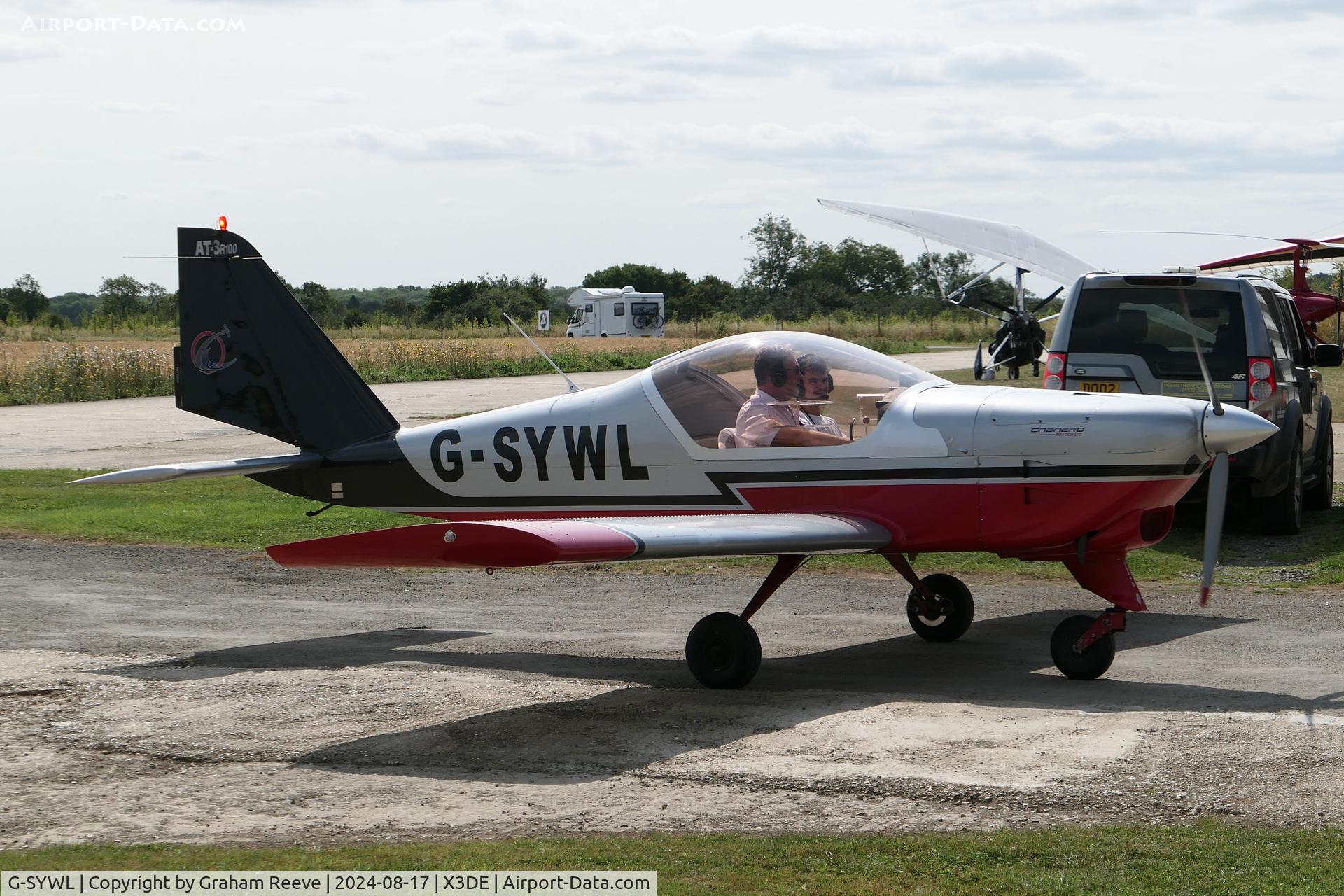 G-SYWL, 2005 Aero AT-3 R100 C/N AT3-011, Just landed at Deenethorpe.