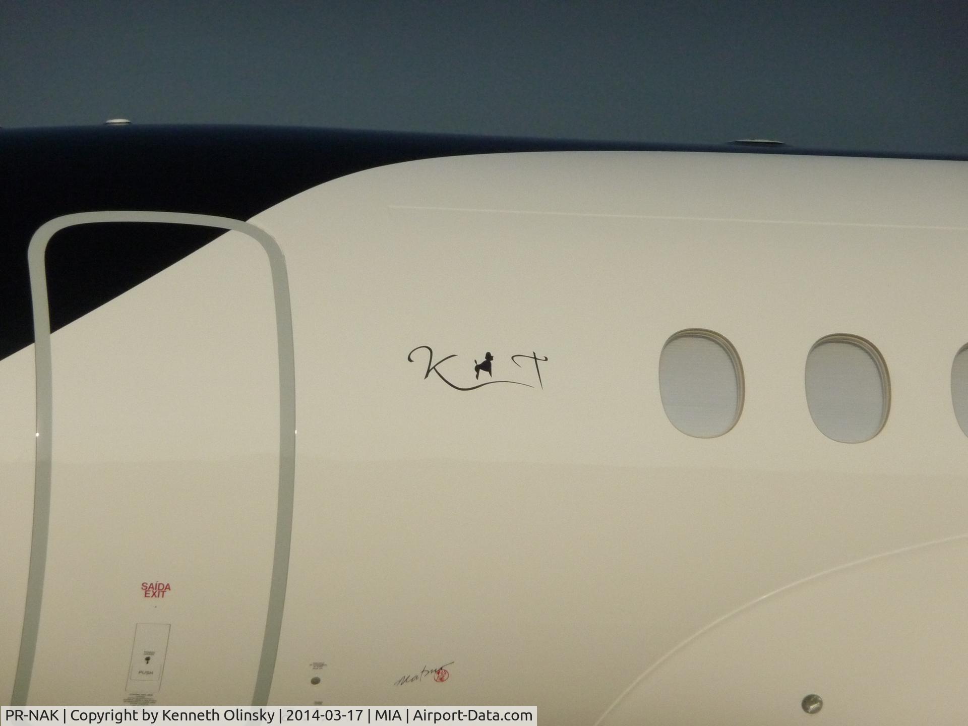 PR-NAK, 2013 Dassault Falcon 7X C/N 214, Detail on  PR-NAK. Parked next to FedEx, north side of airport.
