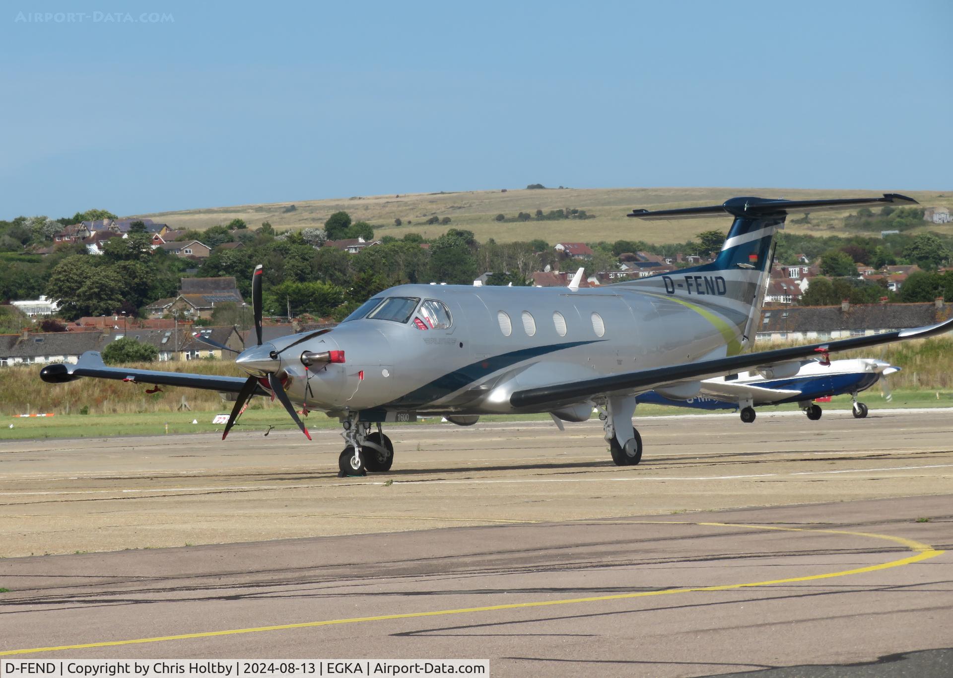 D-FEND, 2016 Pilatus PC-12/47E C/N 1600, Visiting Shoreham Airport, W Sussex