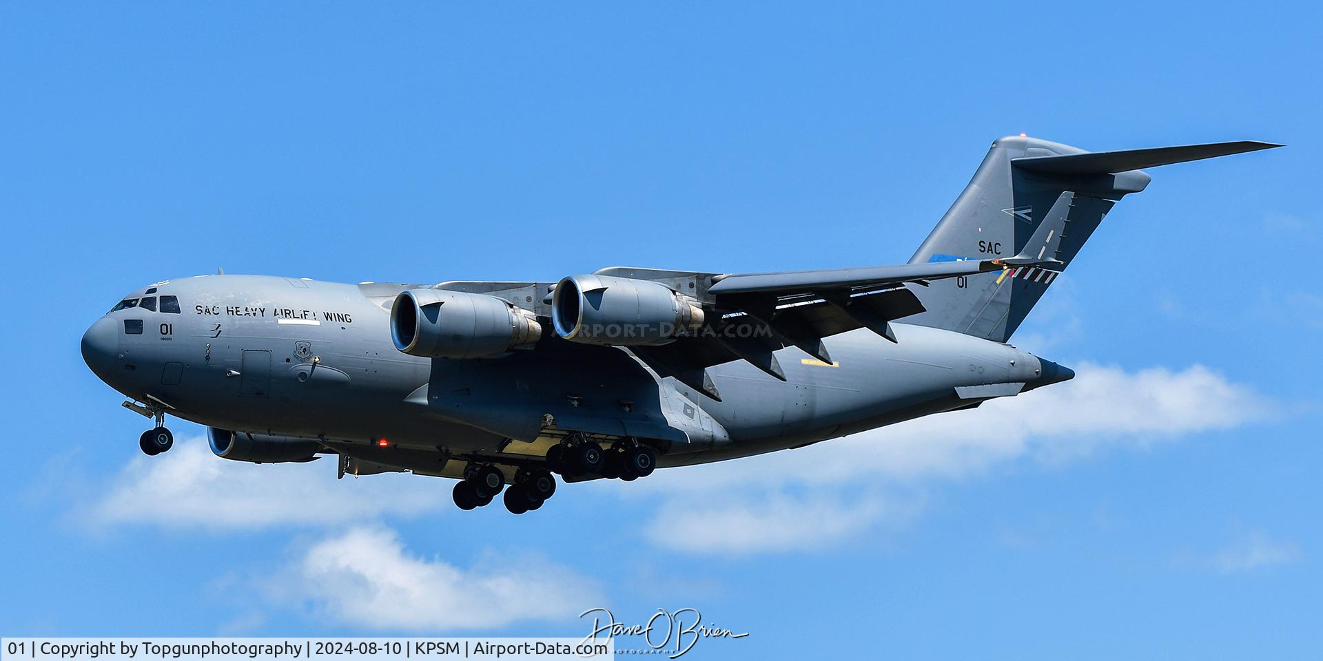 01, 2009 Boeing C-17A Globemaster III C/N SAC-01, BRK99 dropping in to clear customs