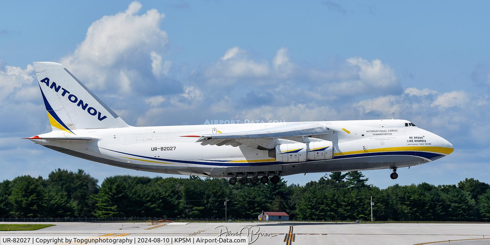 UR-82027, 1990 Antonov An-124-100 Ruslan C/N 19530502288, Antonov landing at PSM to drop off some military vehicles