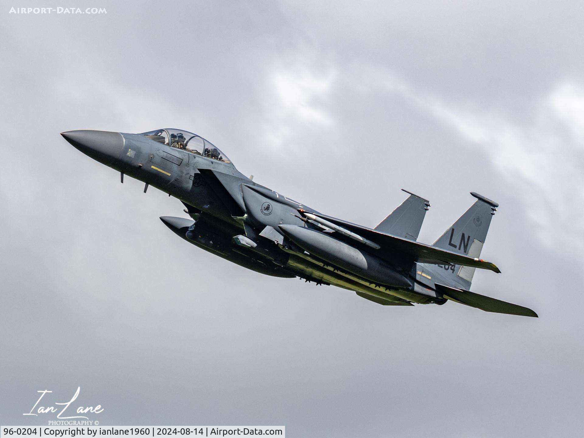 96-0204, 1996 McDonnell Douglas F-15E Strike Eagle C/N 1341/E214, Mach Loop LFA7