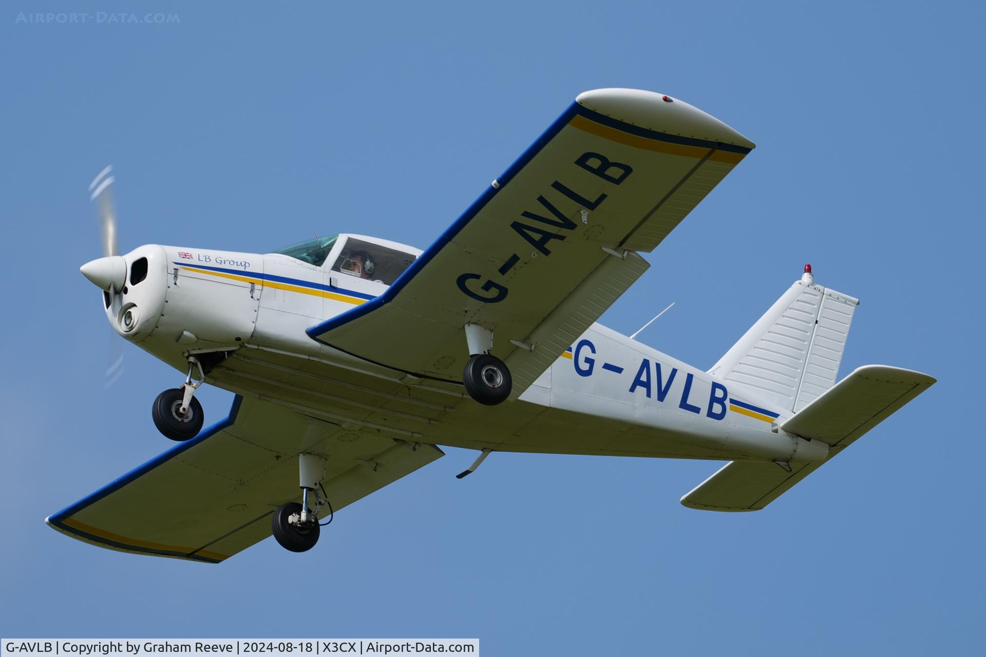 G-AVLB, 1967 Piper PA-28-140 Cherokee C/N 28-23158, Departing from Northrepps.