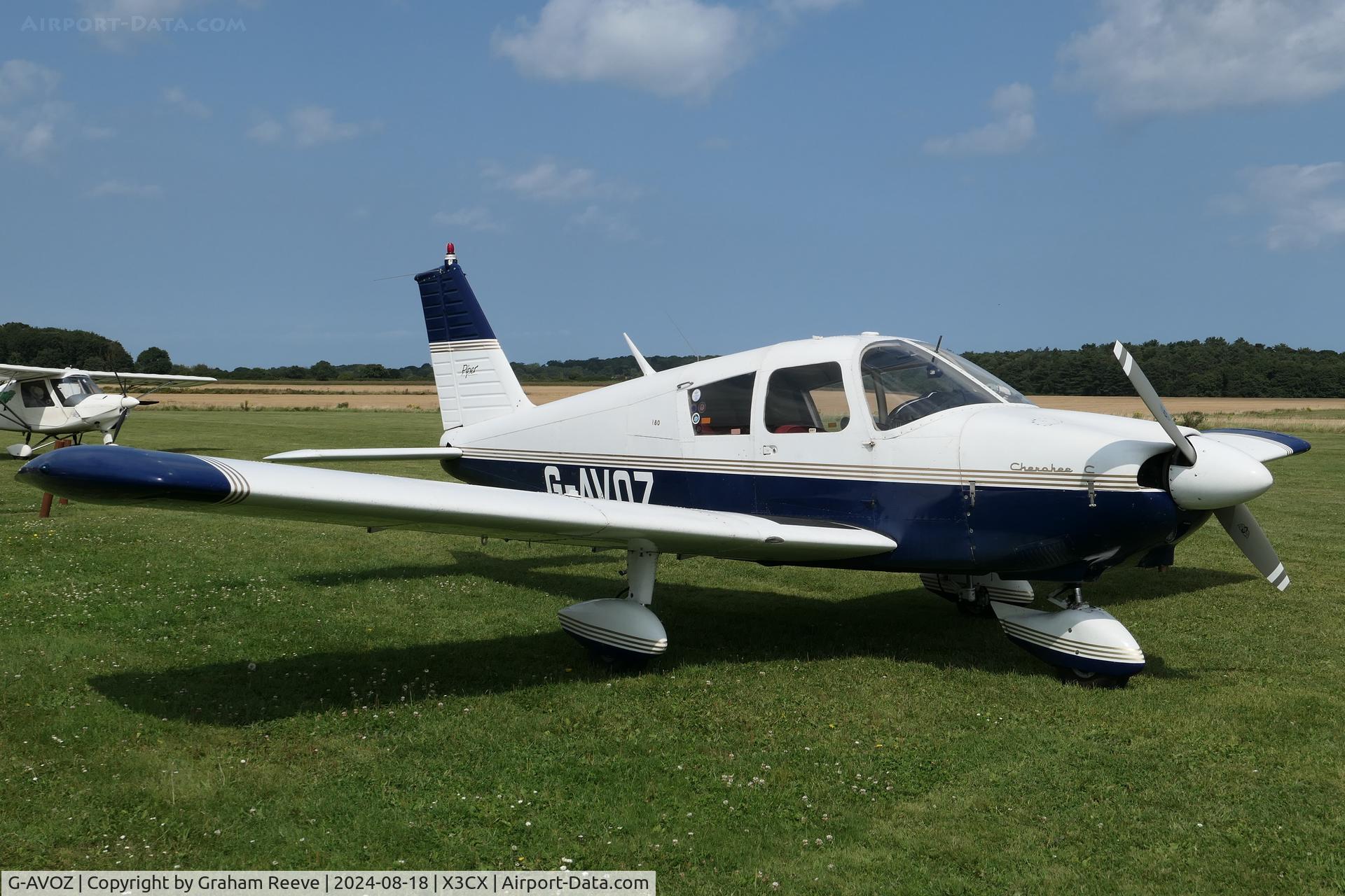 G-AVOZ, 1966 Piper PA-28-180 Cherokee C/N 28-3711, Parked at Northrepps.